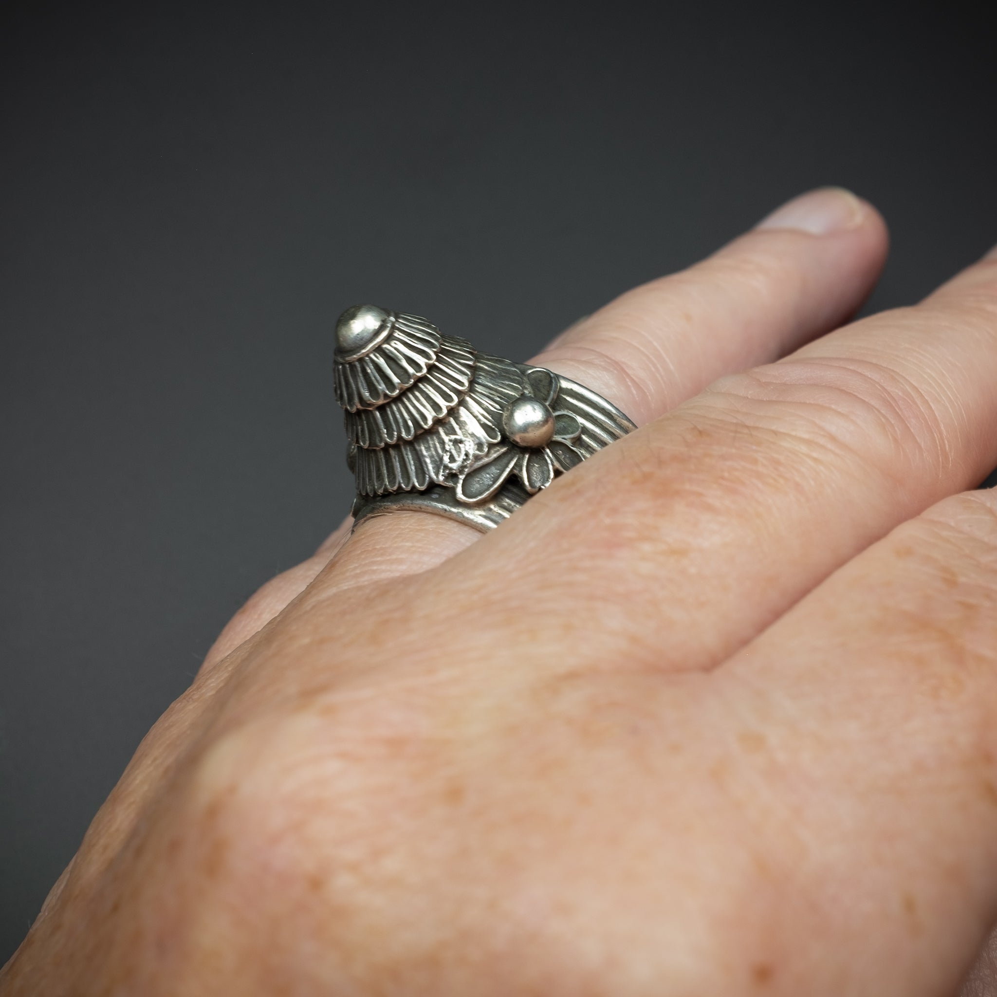 Antique Silver Crown Ring from The Golden Triangle, South-East Asia (Myanmar, Thailand or Laos)
