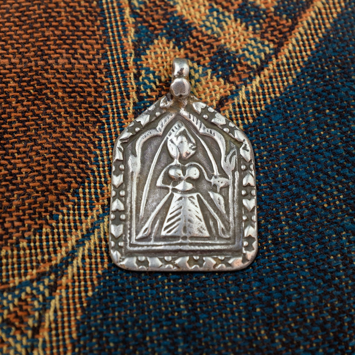 Collier ras du cou vintage Rajasthan Inde signé RA argent sterling BIB