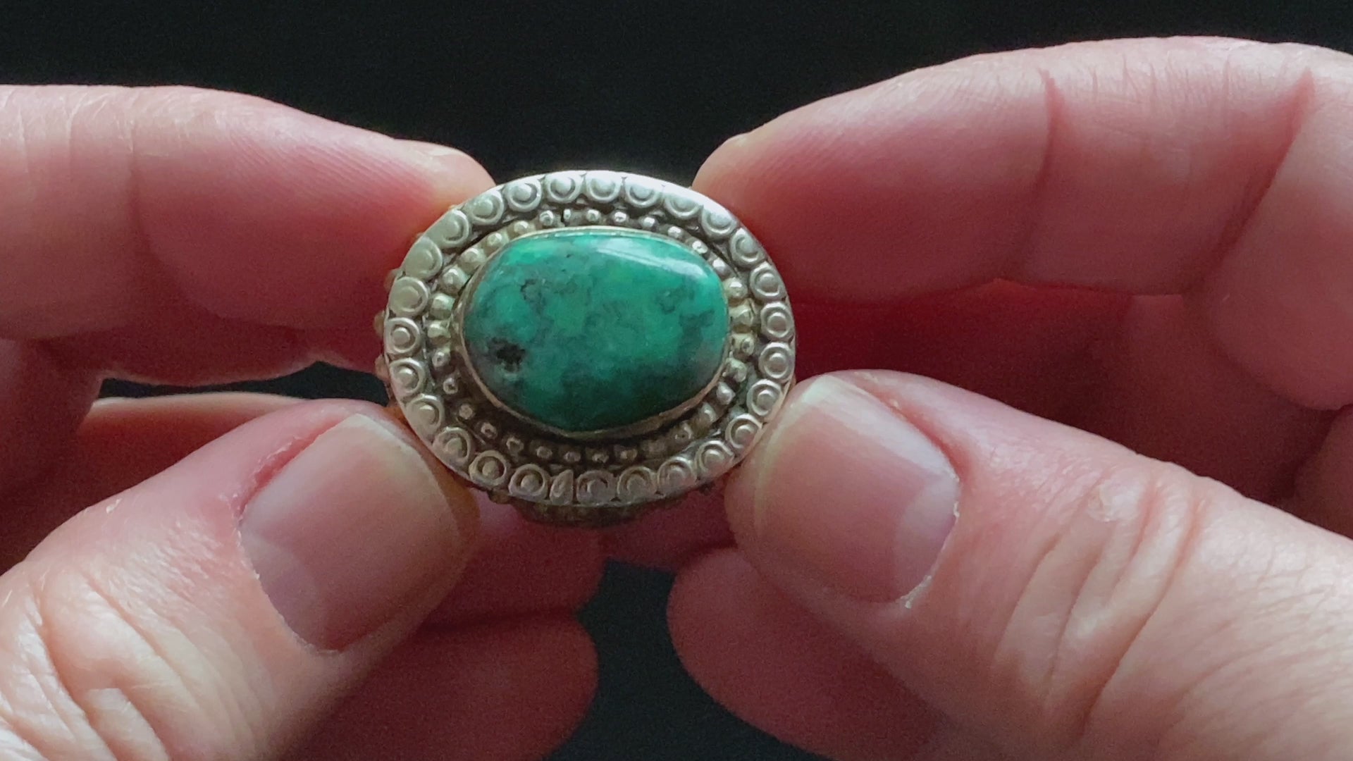Silver And Turquoise Ring From Afghanistan | Vintage Ethnic Jewellery