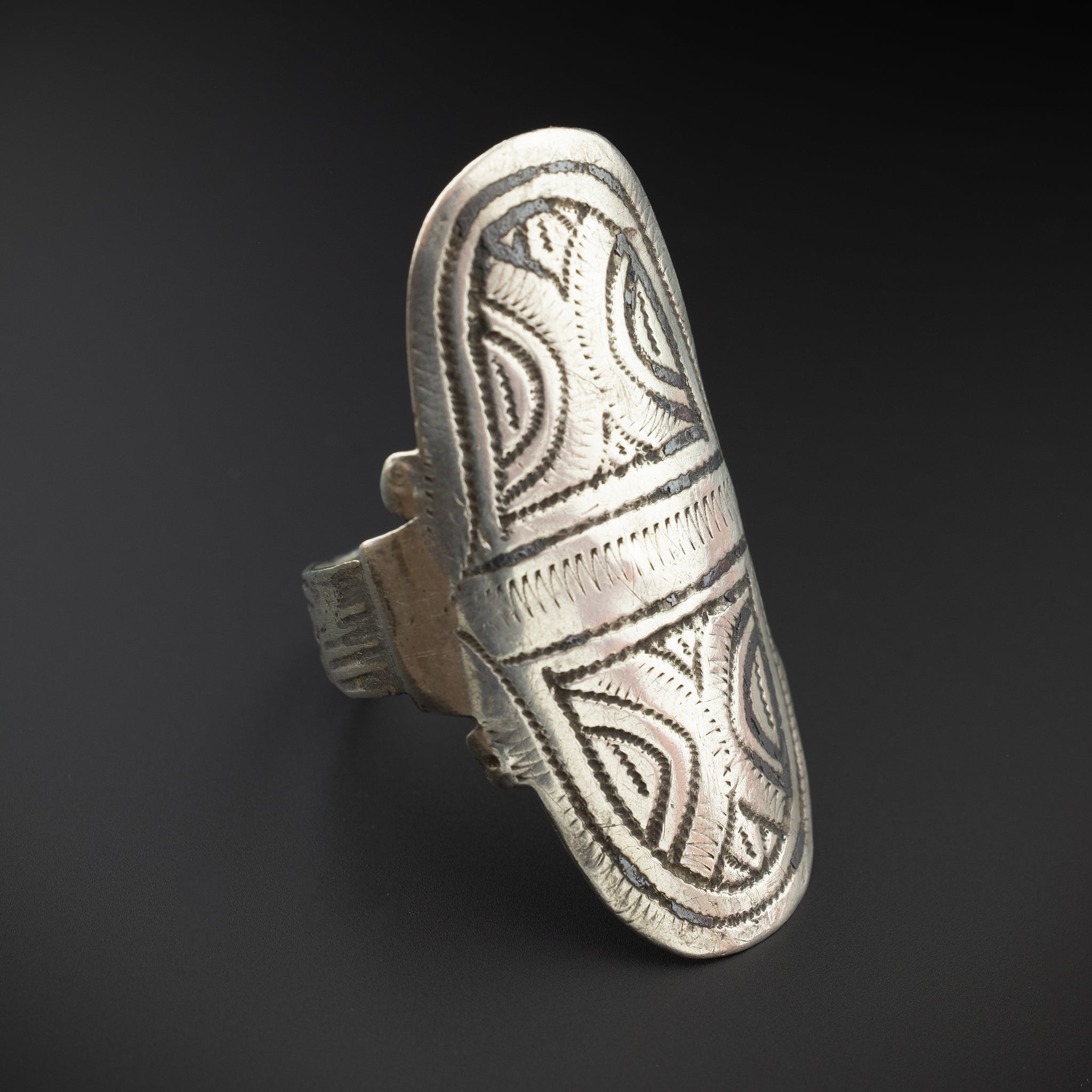 Antique Silver Berber Shield Ring, Ida ou Nadif, Morocco