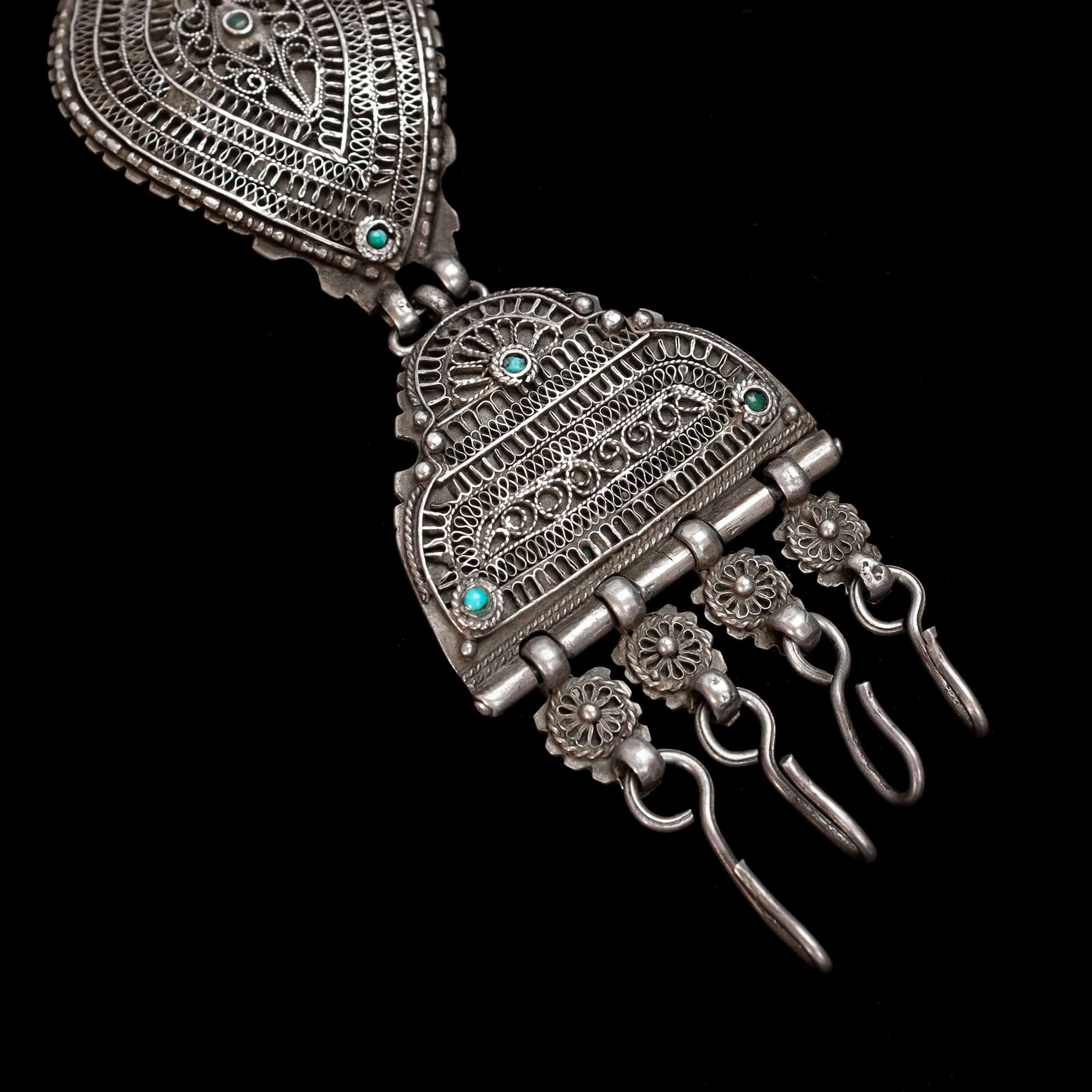 Vintage Silver & Turquoise Afghan Bracelet