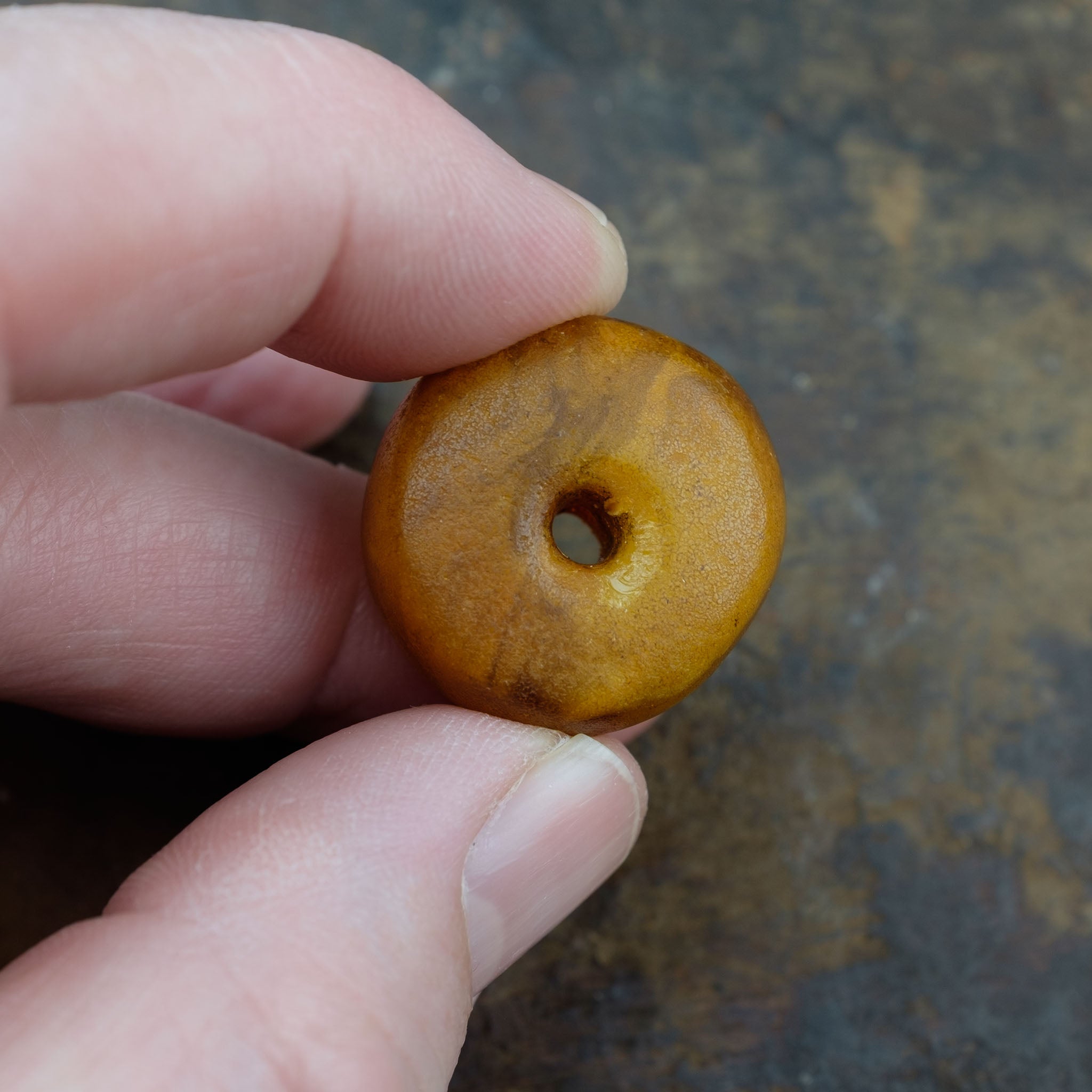 Large Antique Genuine Natural Baltic Amber Bead (7.7g) 