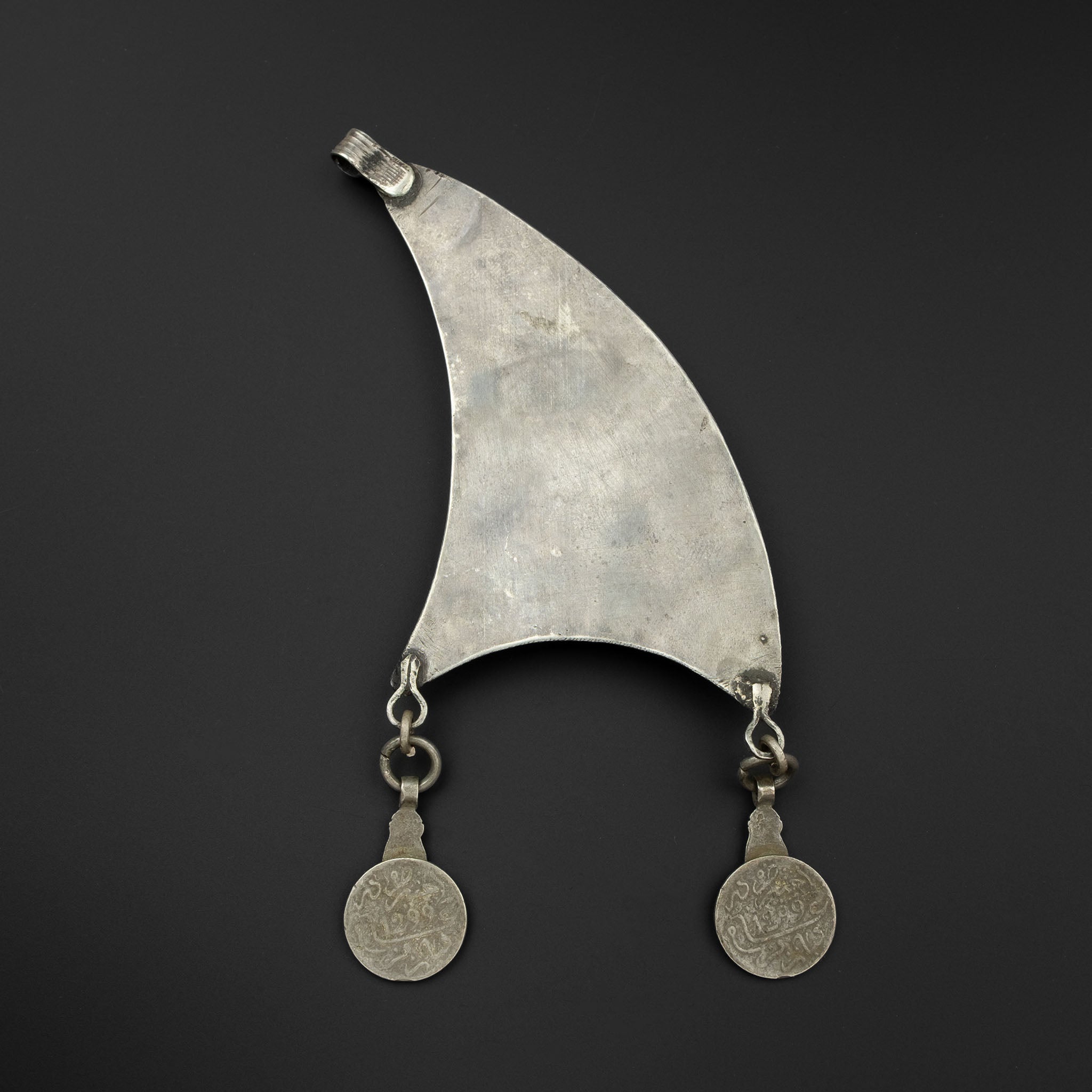 Large Silver, Coral & Enamel Pendant, Morocco