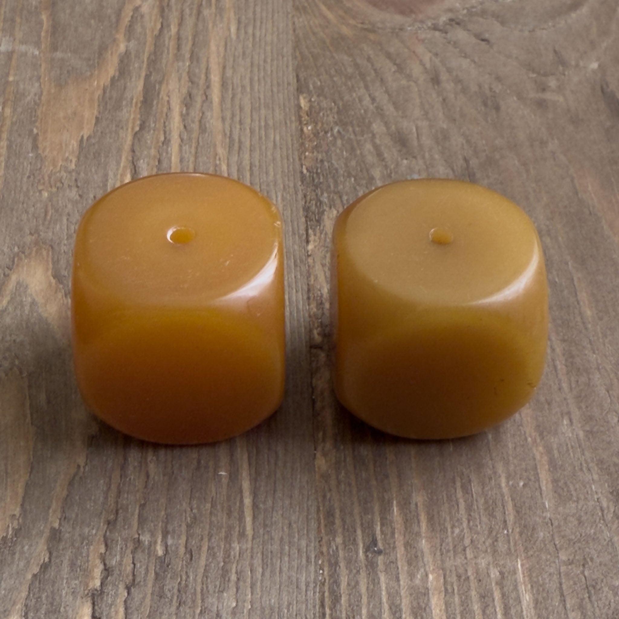 Large Antique Yemeni Bakelite Cube Beads x 2