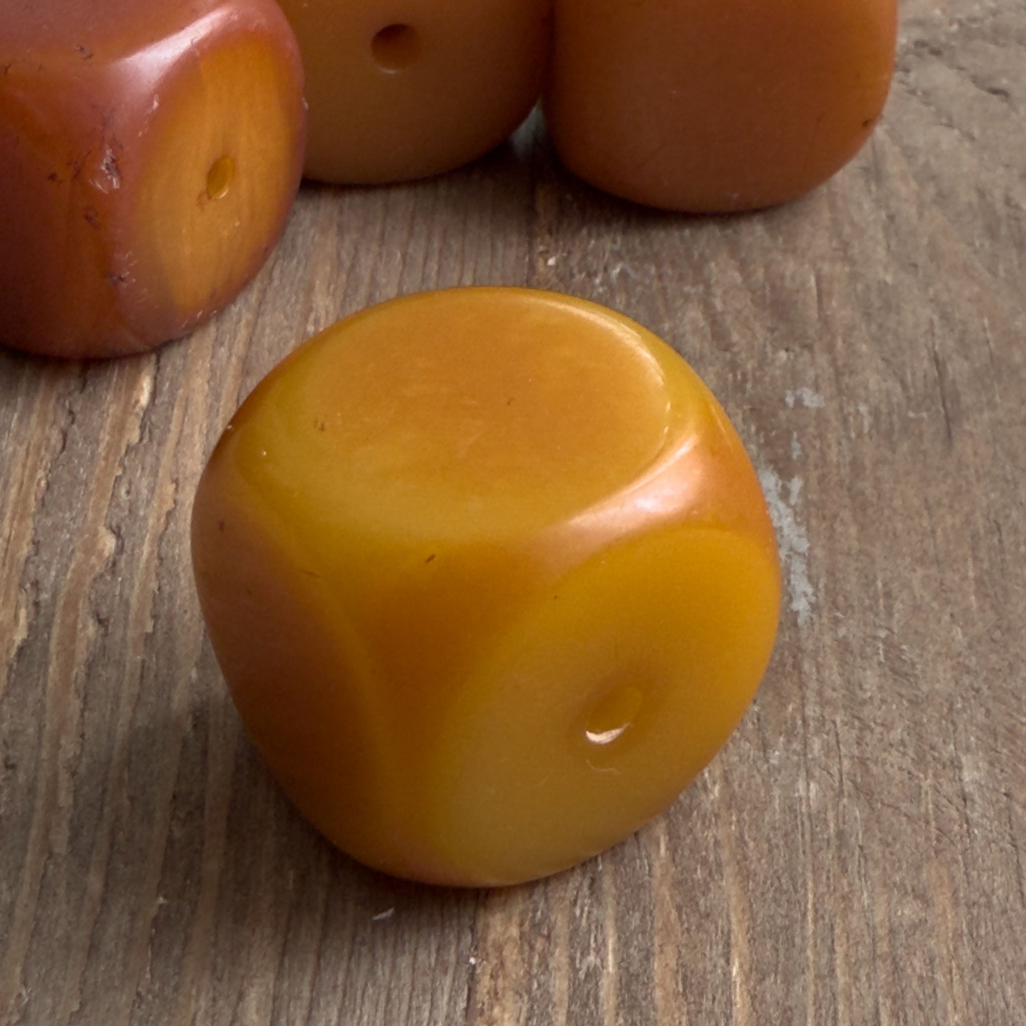 Antique Yemeni Bakelite Cube Beads x 4