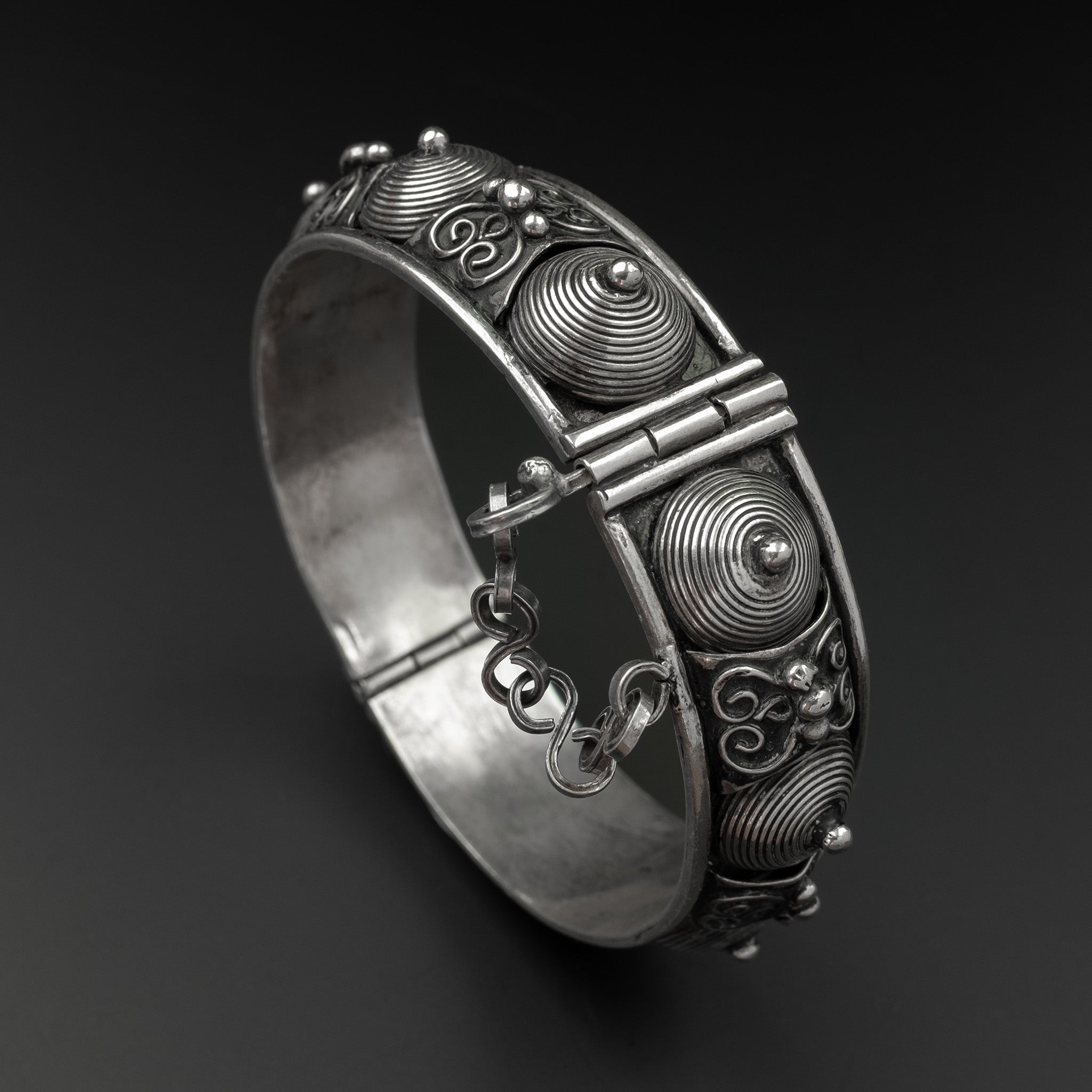 Ornate Silver Berber Bracelet, Tiznit, Morocco