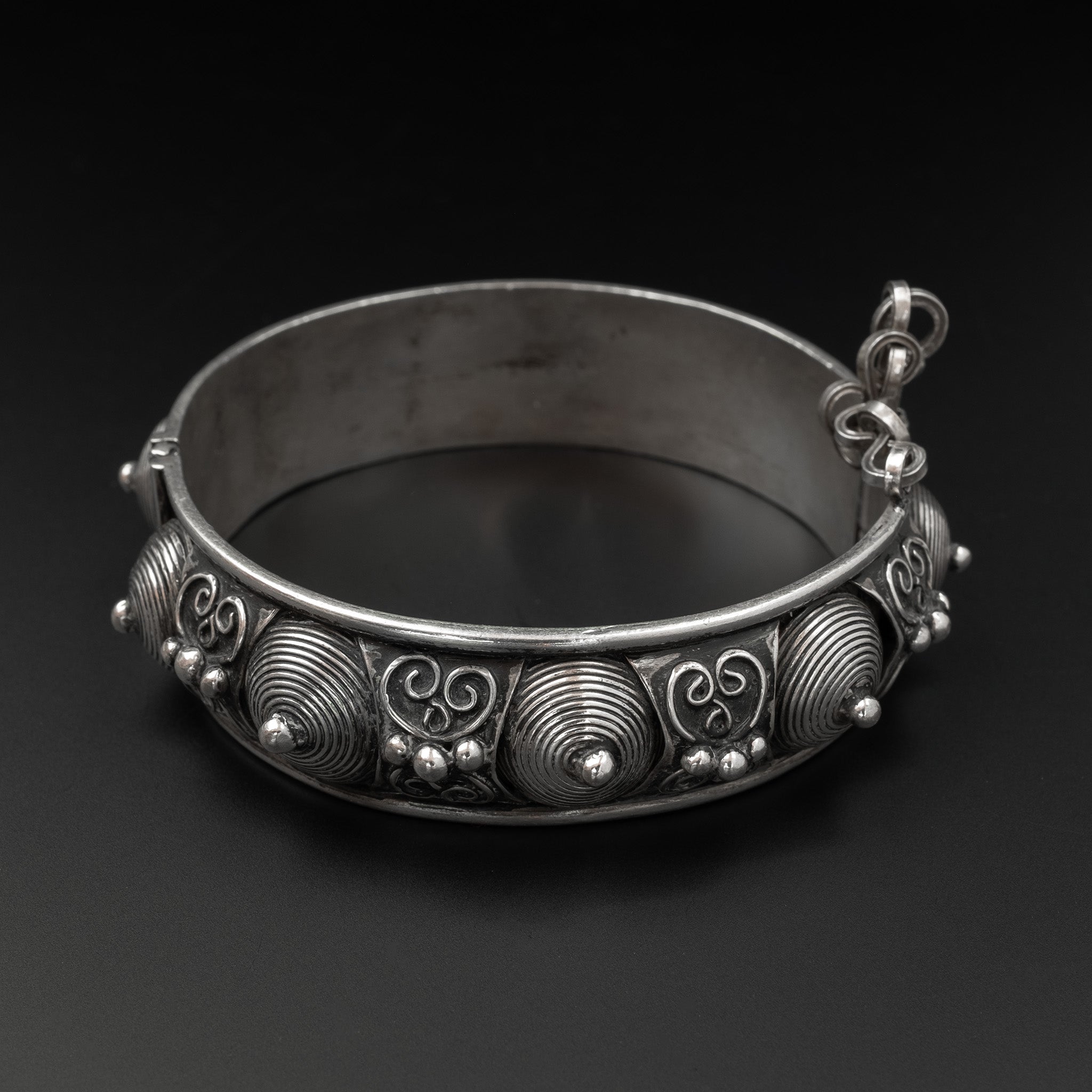 Ornate Silver Berber Bracelet, Tiznit, Morocco