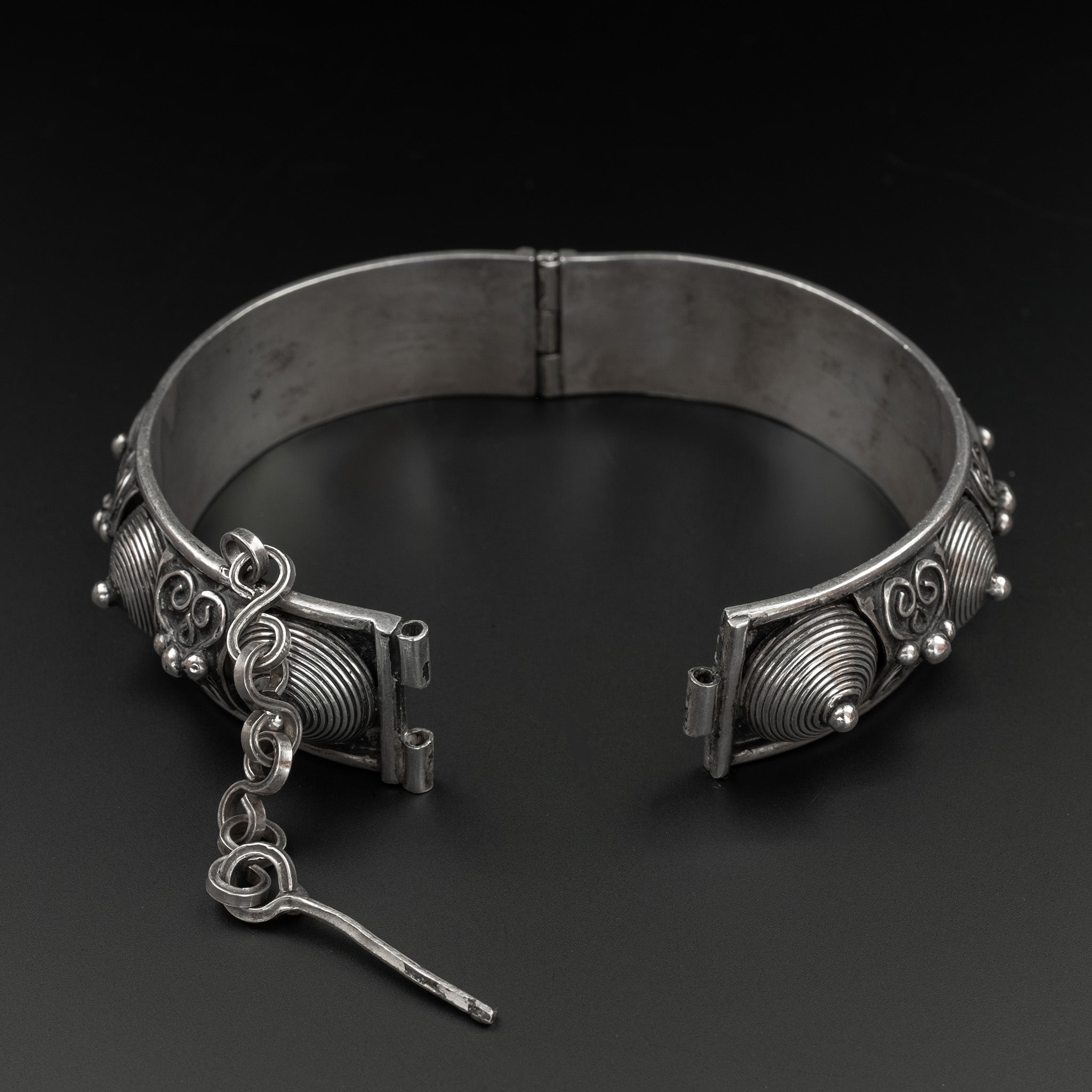 Ornate Silver Berber Bracelet, Tiznit, Morocco