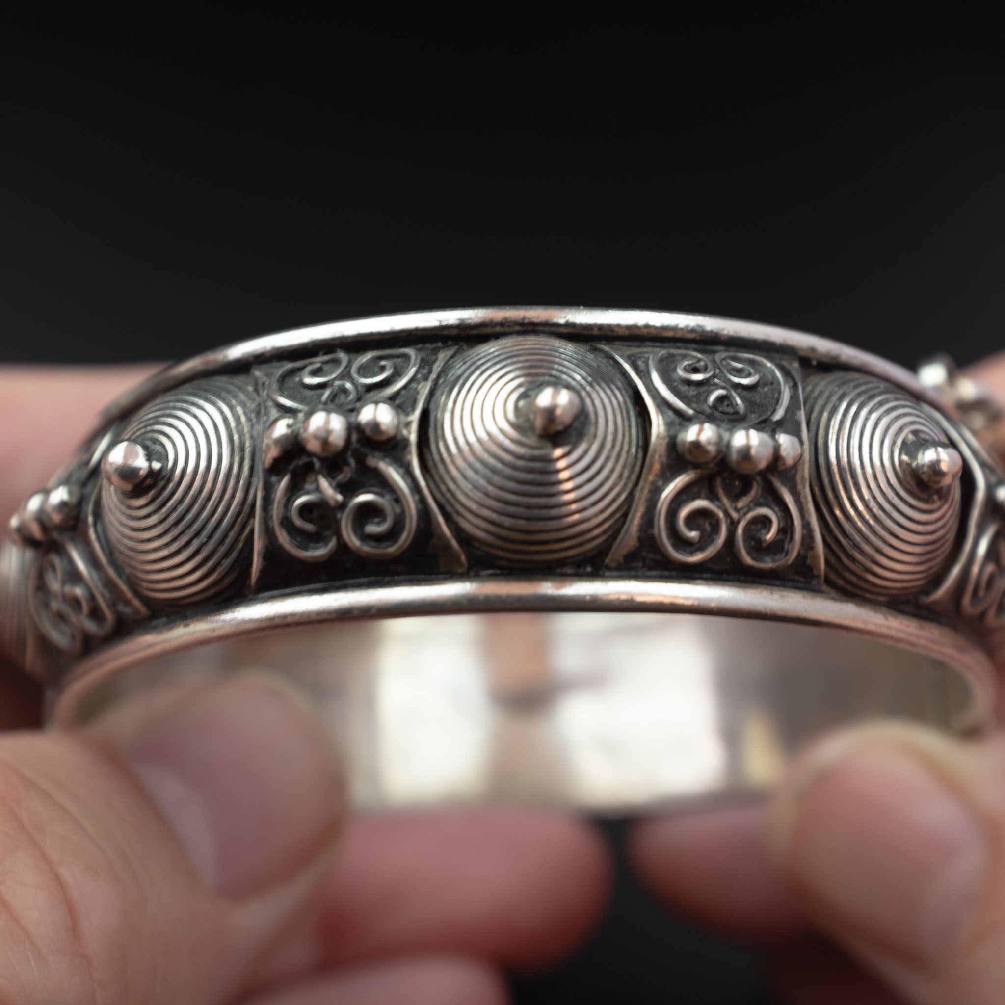 Ornate Silver Berber Bracelet, Tiznit, Morocco