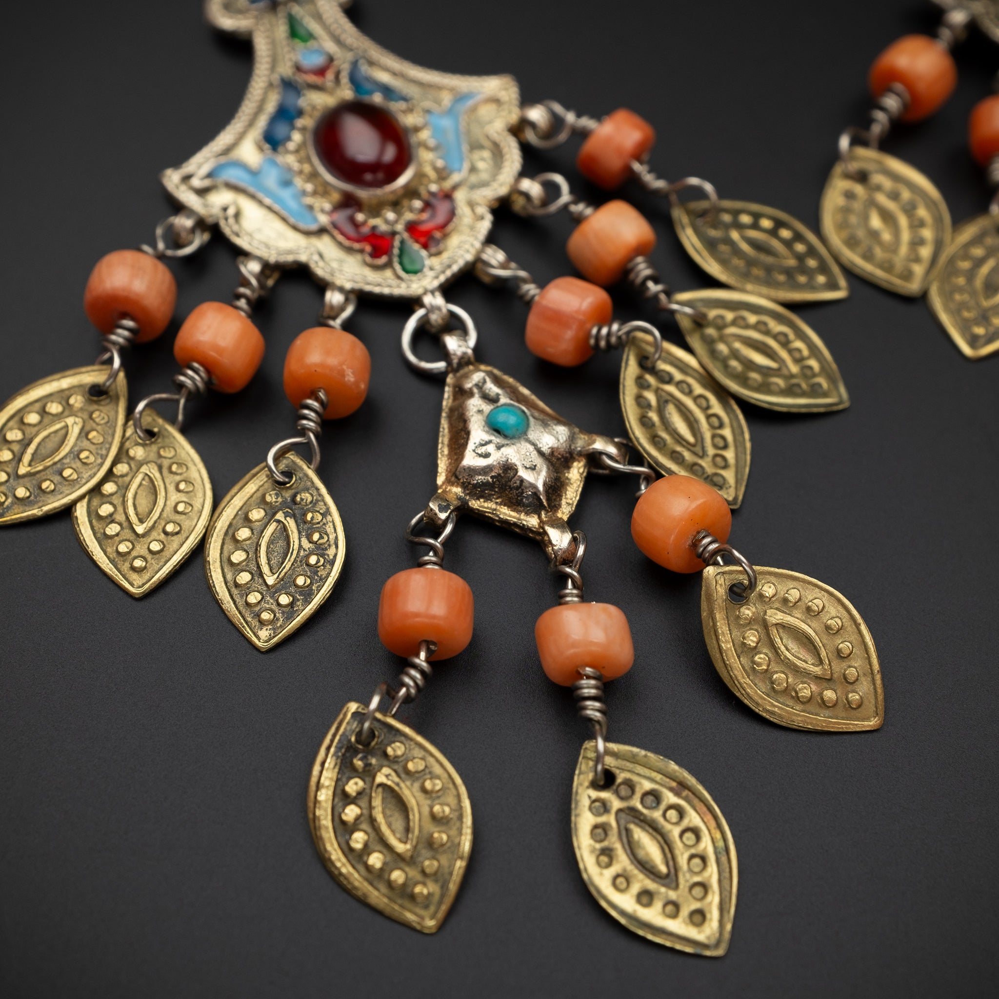 Vintage Gilded Silver Earrings, Bukhara, Uzbekistan