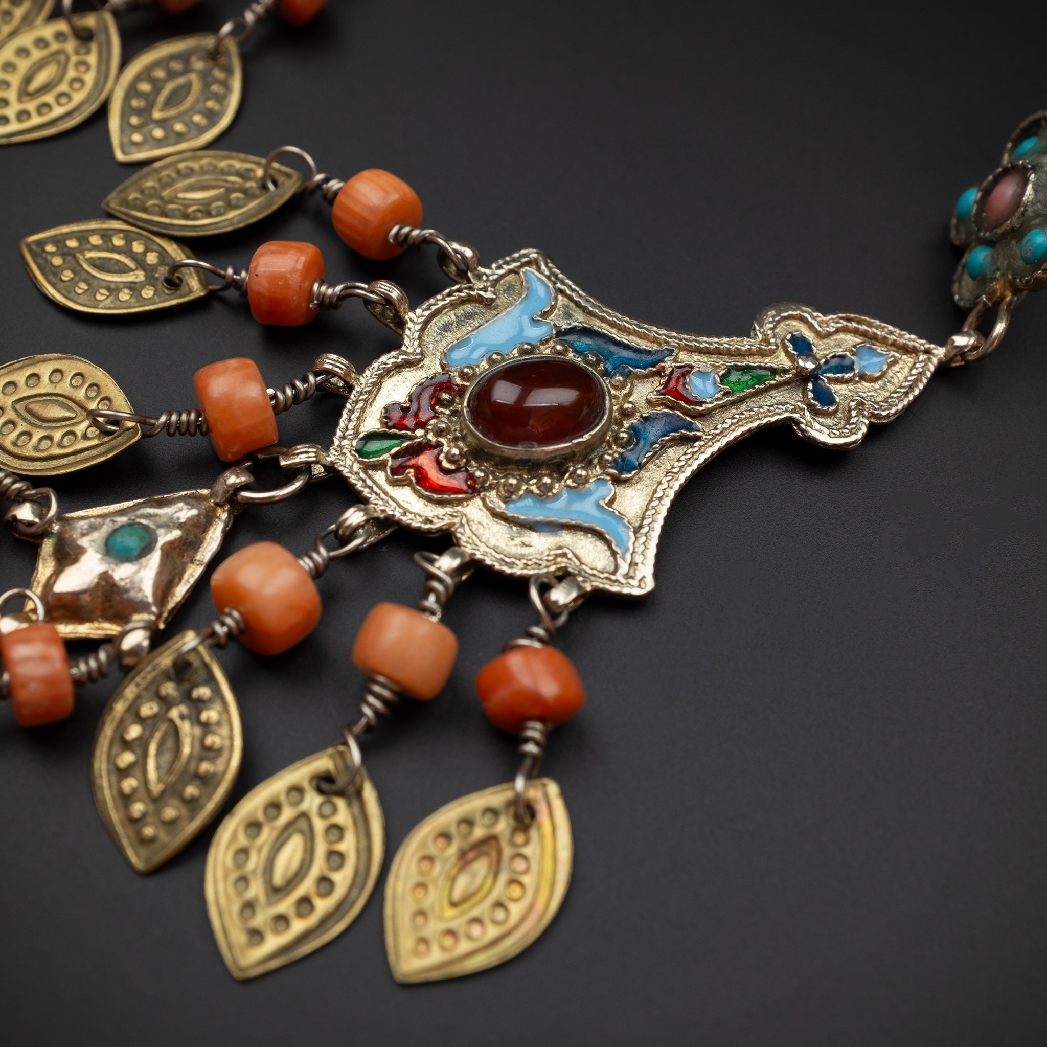 Vintage Gilded Silver Earrings, Bukhara, Uzbekistan