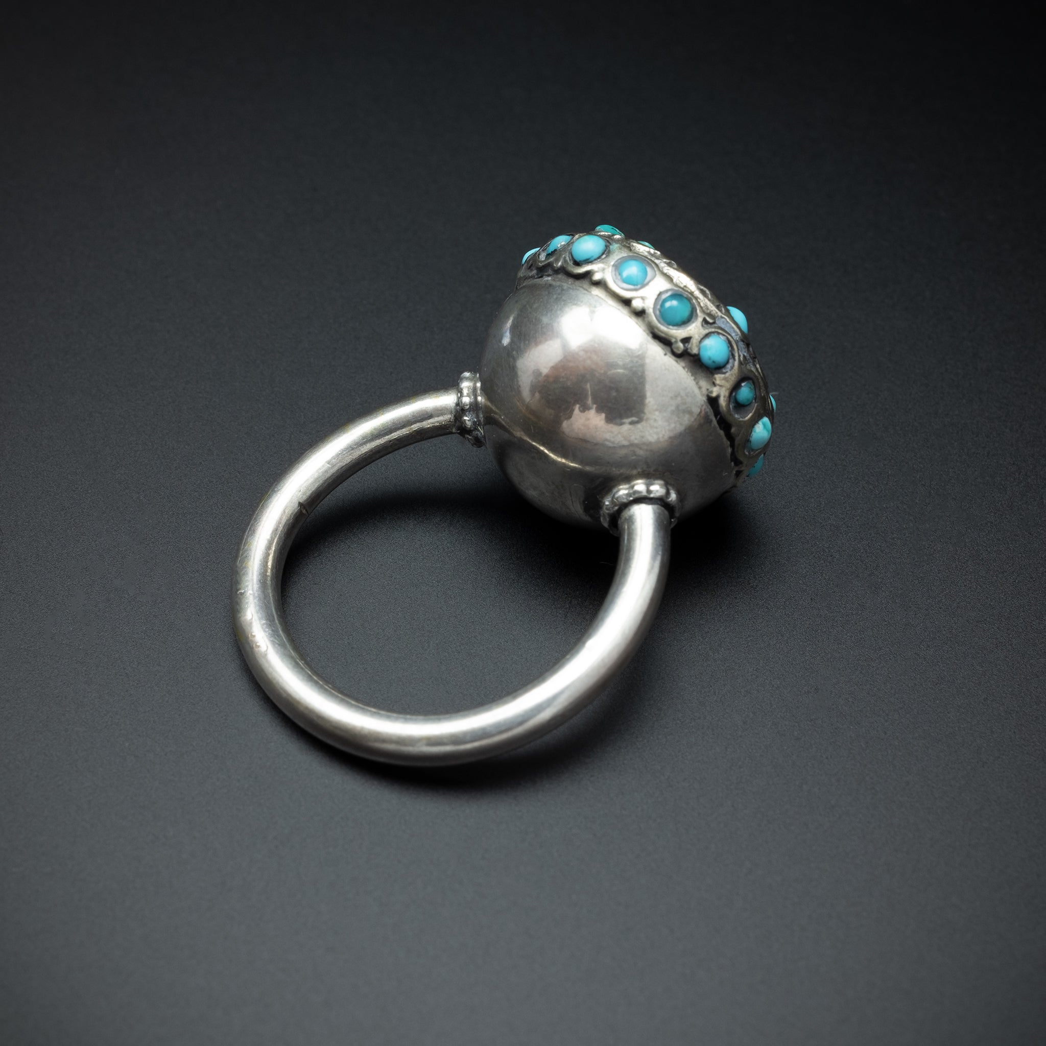 Vintage Silver and turquoise Ring, Bukhara, Uzbekistan