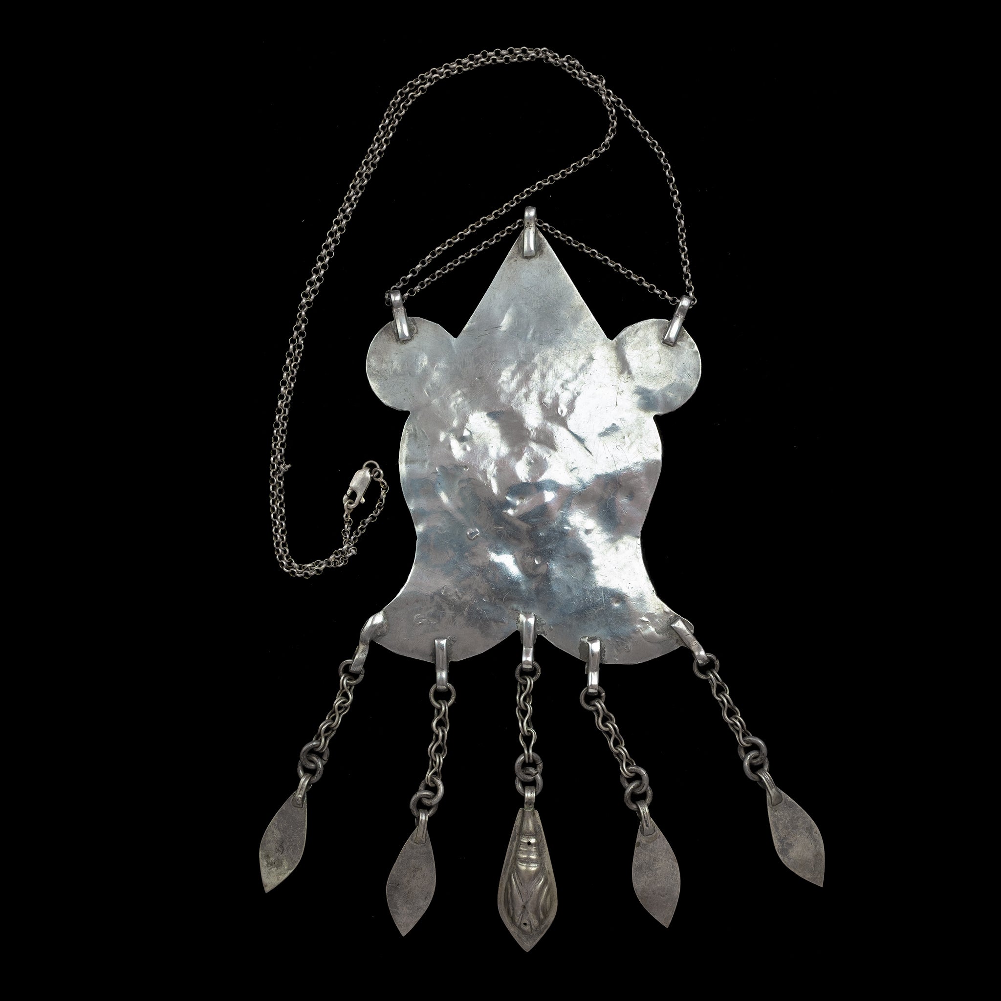 RARE Antique Silver, Carnelian & Turquoise Pendant, Bukhara, Uzbekistan
