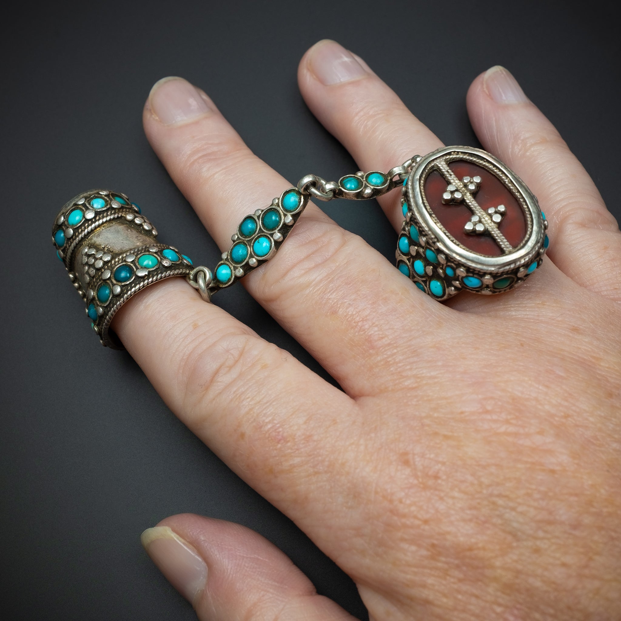 RARE Antique Ring & Thimble, Bukhara, Uzbekistan