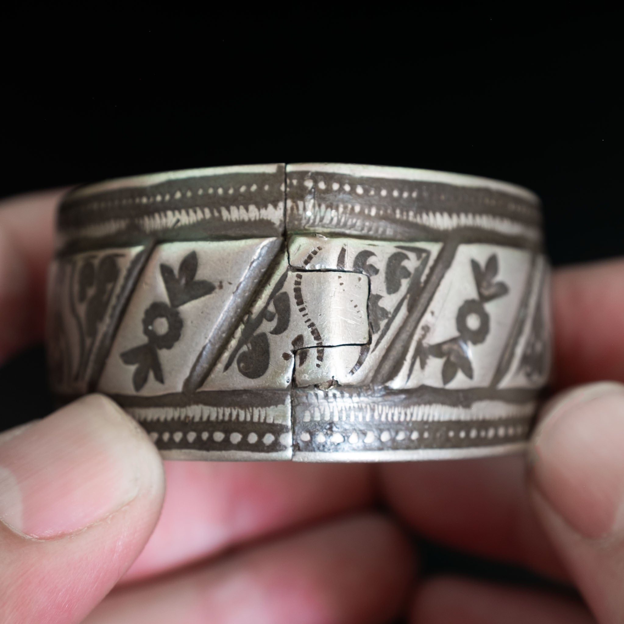 Rare Old Silver Berber Bracelets (Pair), Chtouka Ait Baha, Morocco