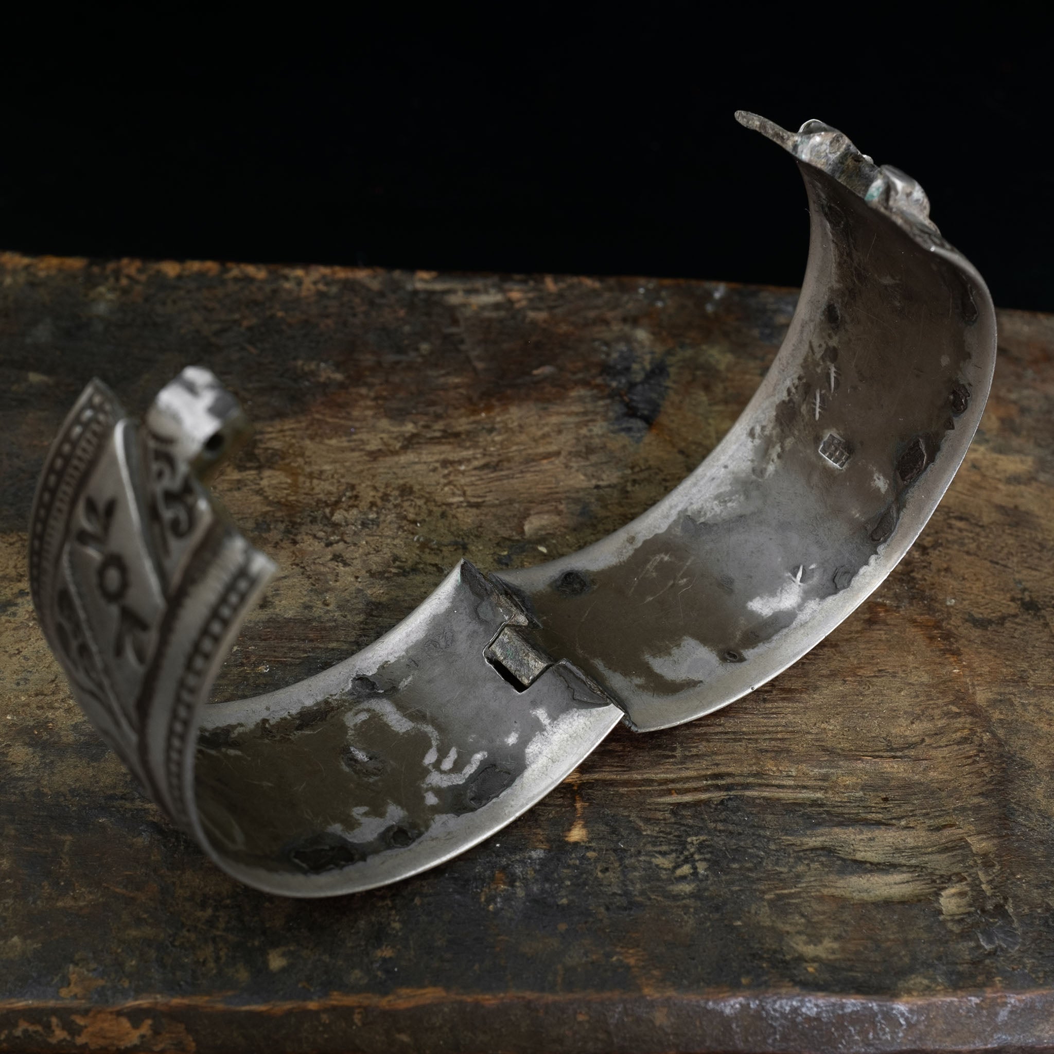 Rare Old Silver Berber Bracelets (Pair), Chtouka Ait Baha, Morocco