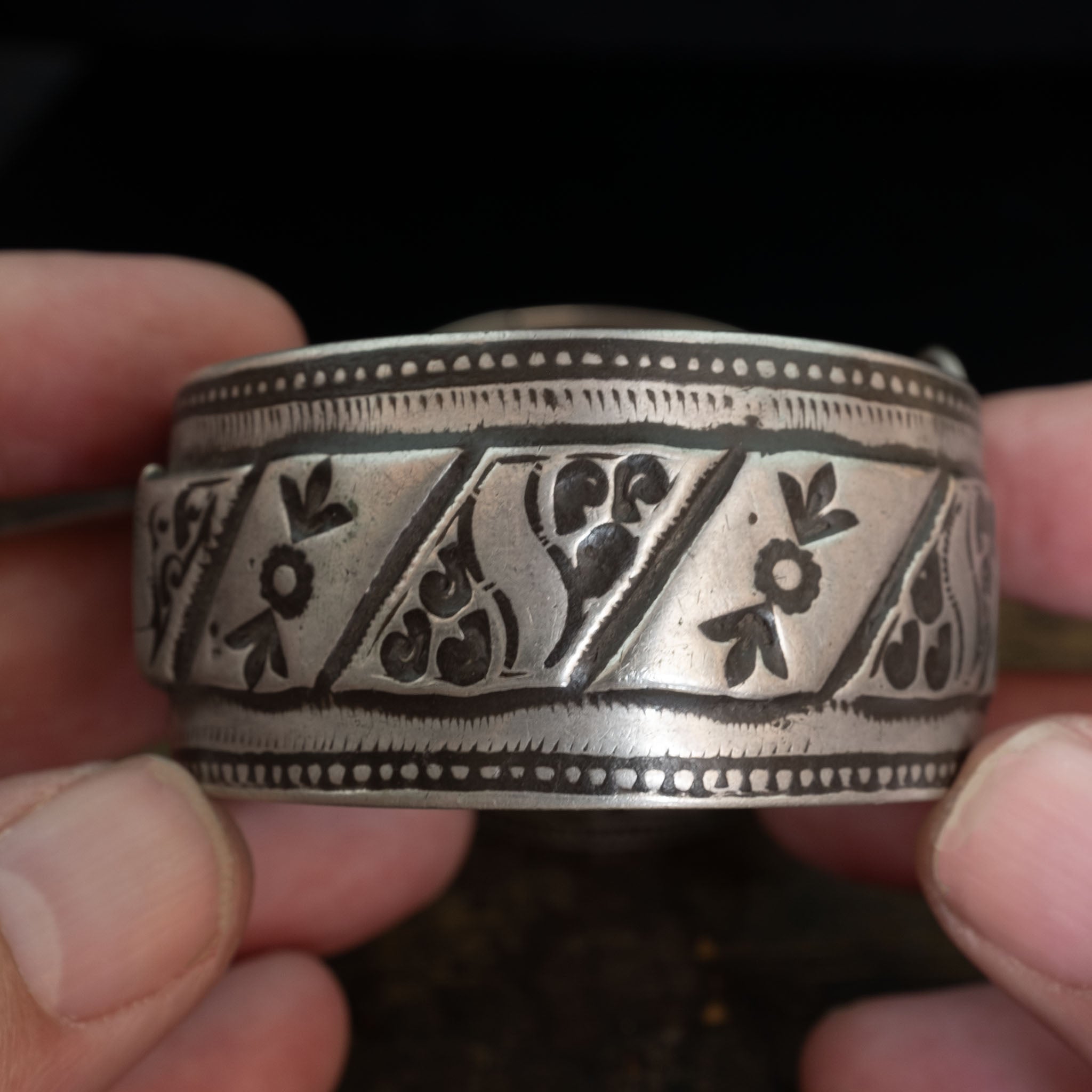 Rare Old Silver Berber Bracelets (Pair), Chtouka Ait Baha, Morocco