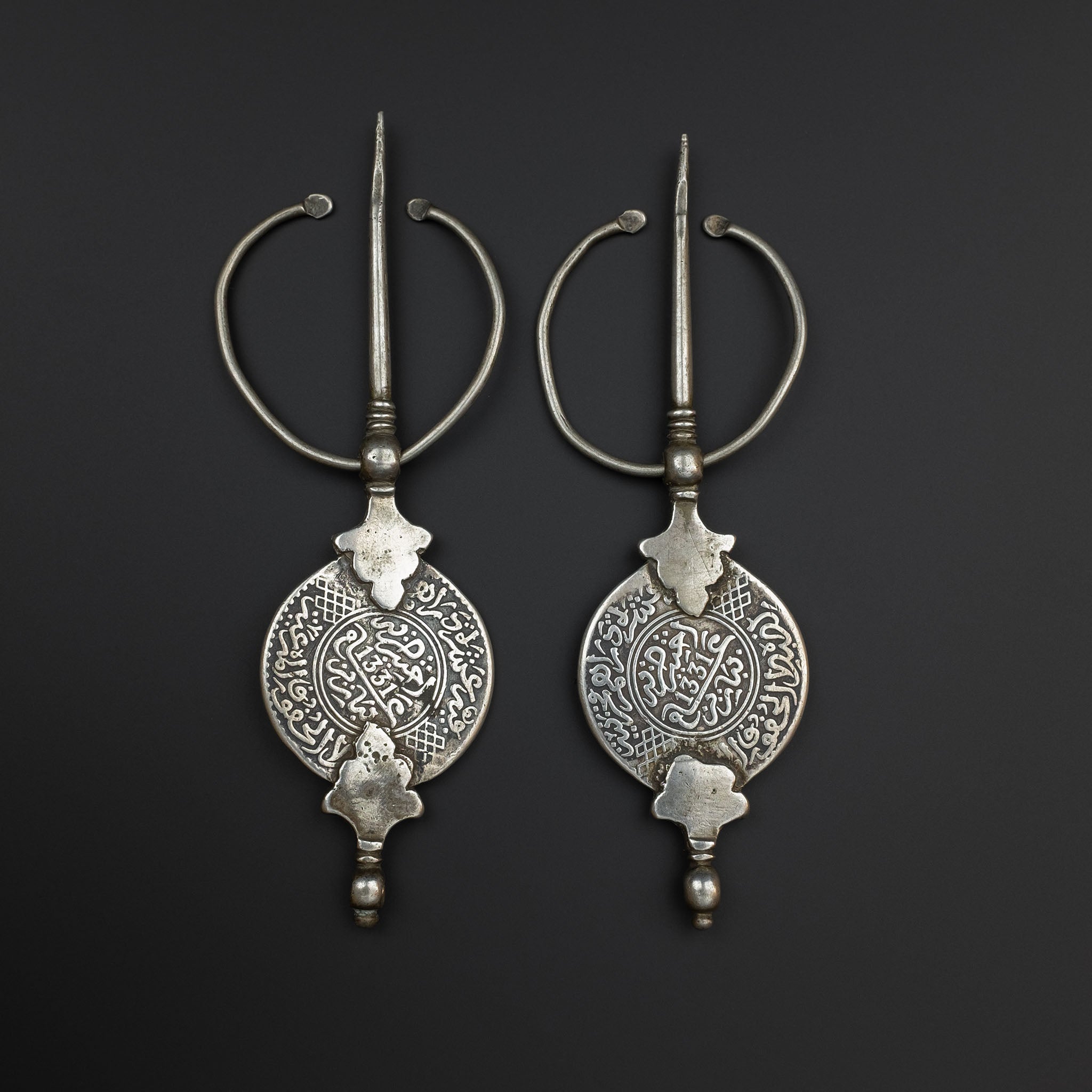 Old Silver Moroccan Coin Fibulae, ‘Tizerzai’, High Atlas Mountains