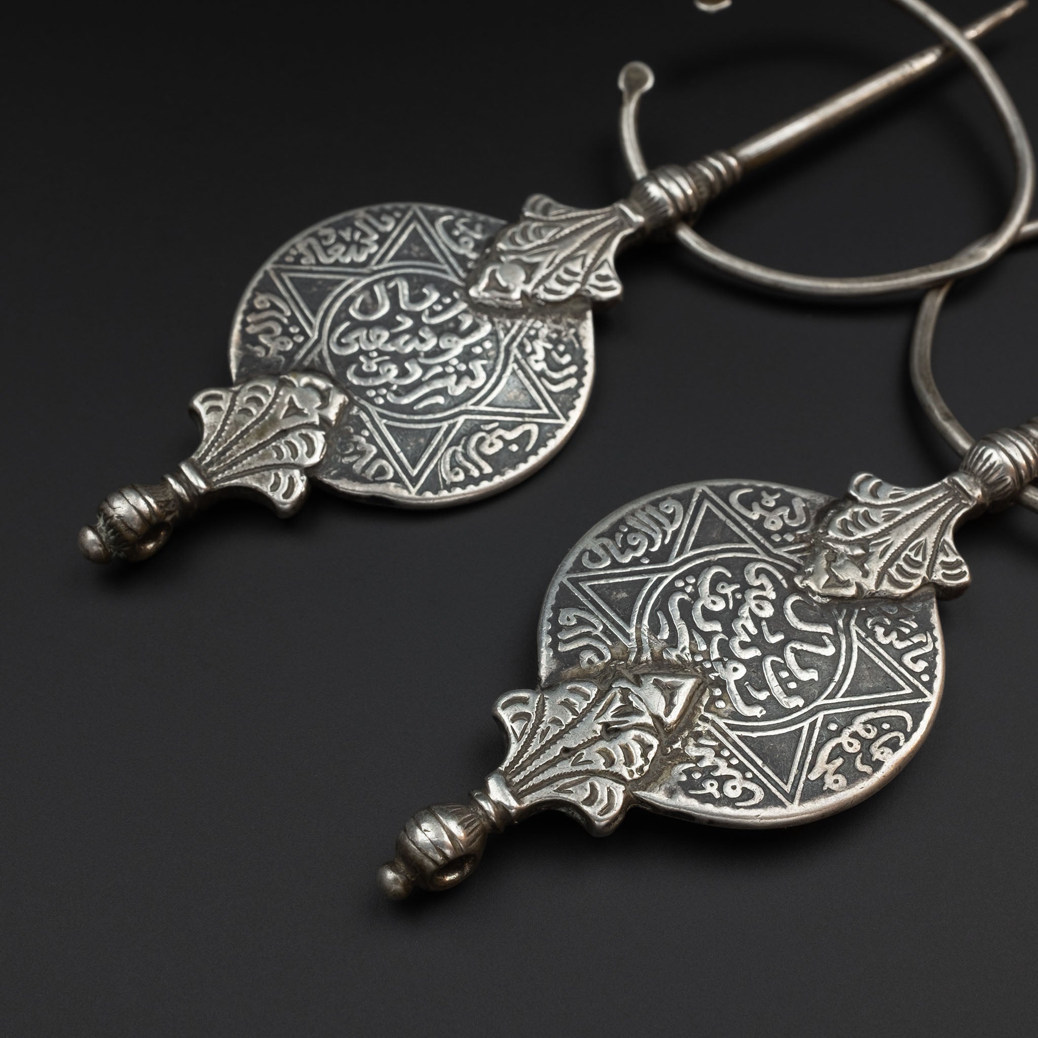 Old Silver Moroccan Coin Fibulae, ‘Tizerzai’, High Atlas Mountains