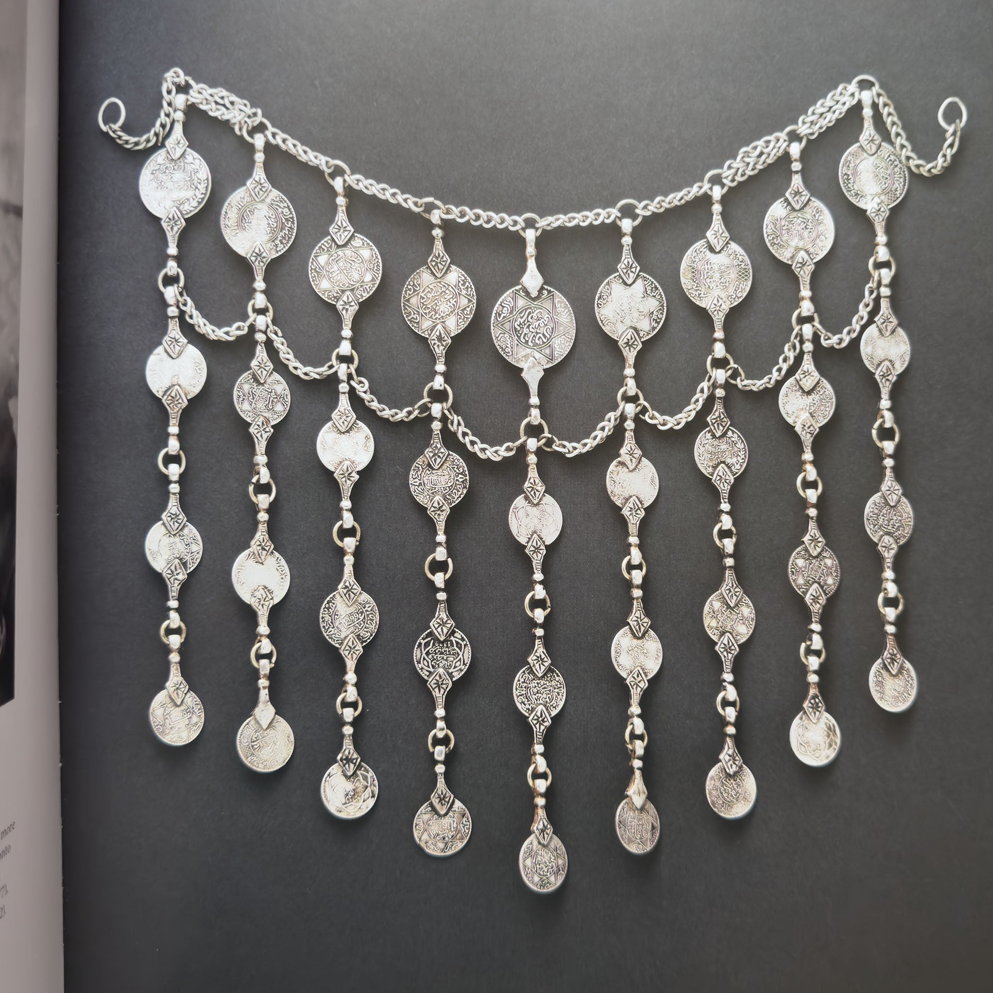 Old Moroccan Silver Coin Necklace