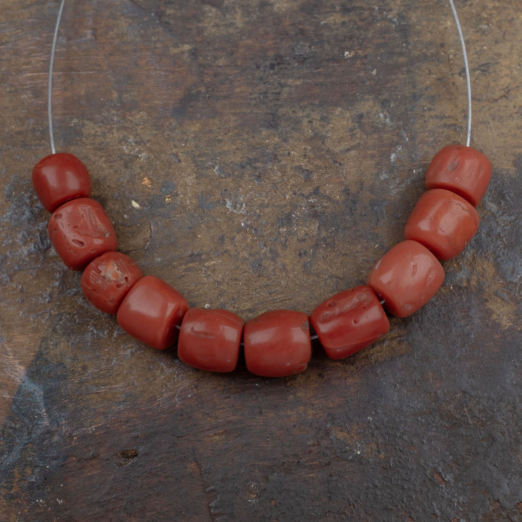 Old Mediterranean Natural Coral Beads -  Strand  9.6 g - 珊瑚