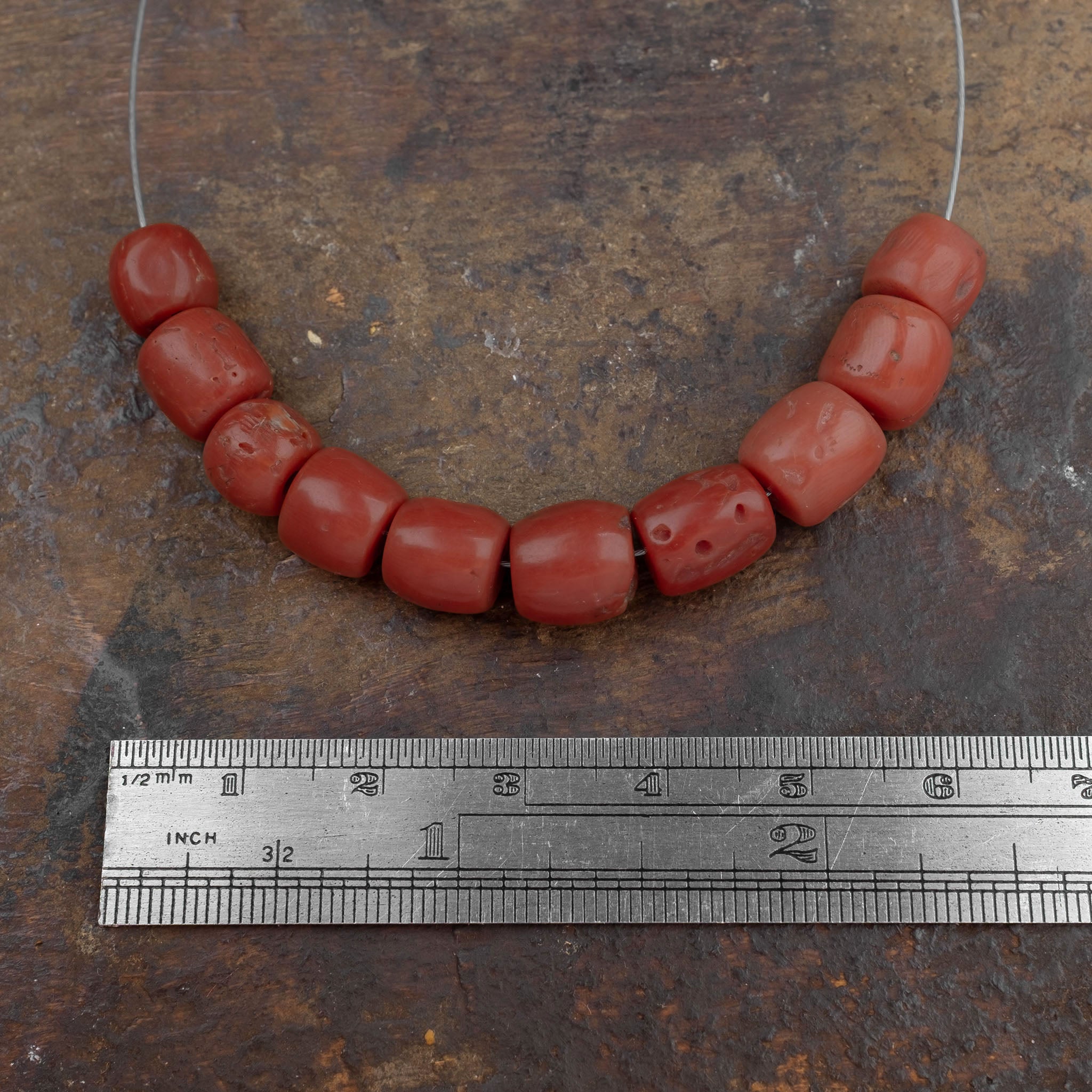 Old Mediterranean Natural Coral Beads -  Strand  9.6 g - 珊瑚