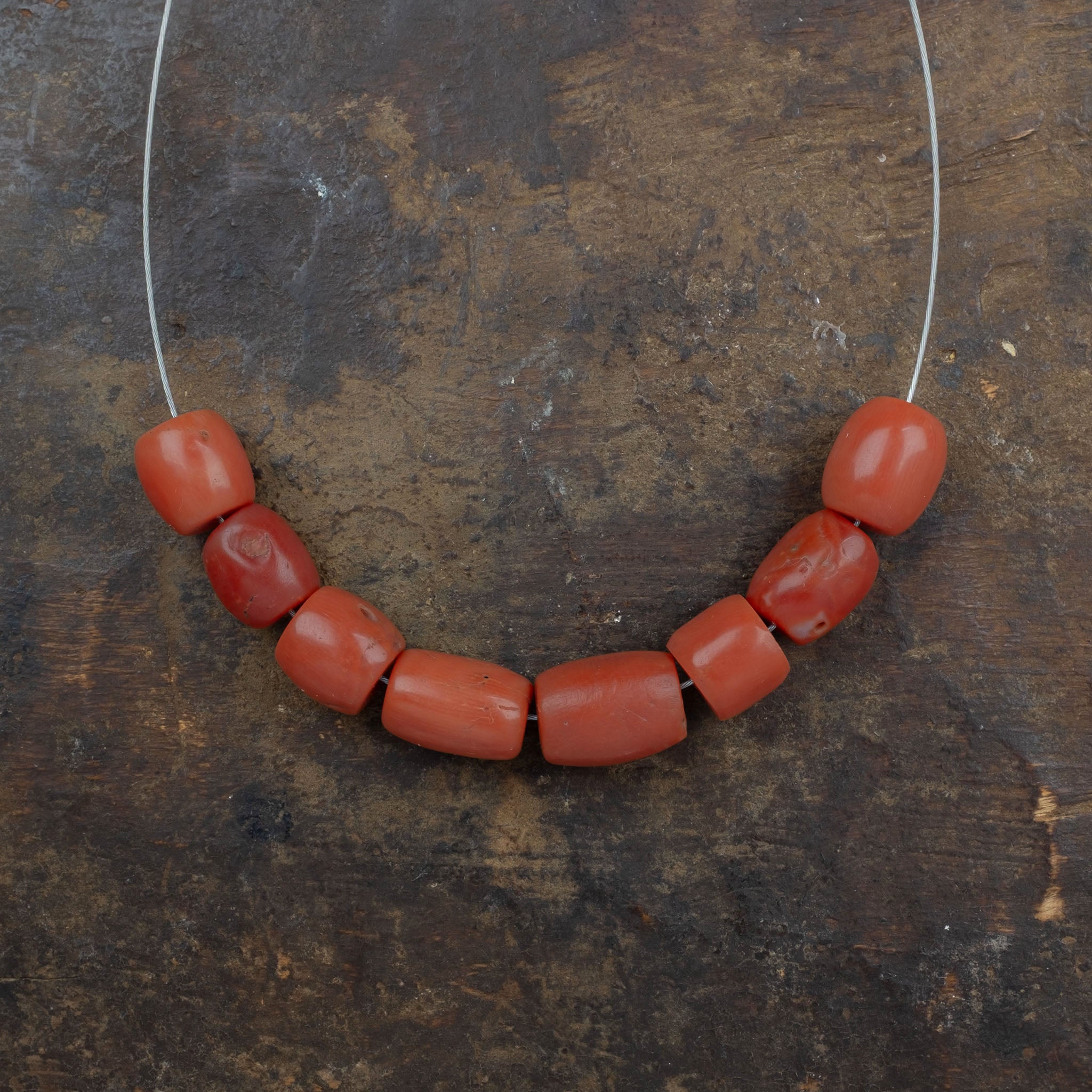 Old Mediterranean Natural Coral Beads -  Strand  9 g - 珊瑚