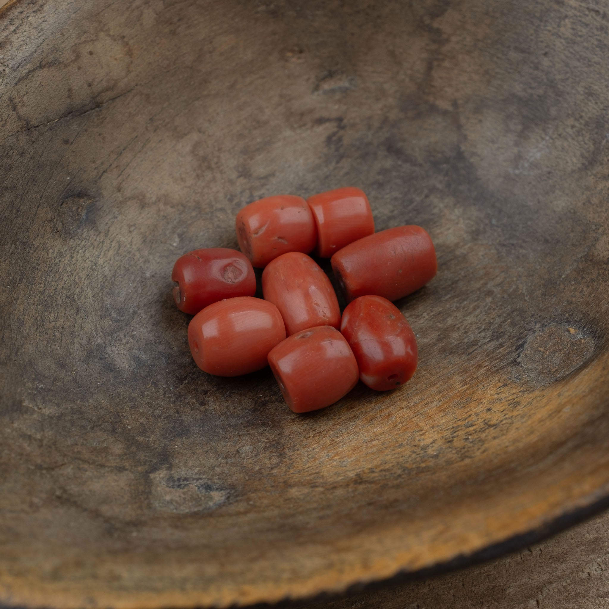 Old Mediterranean Natural Coral Beads -  Strand  9 g - 珊瑚