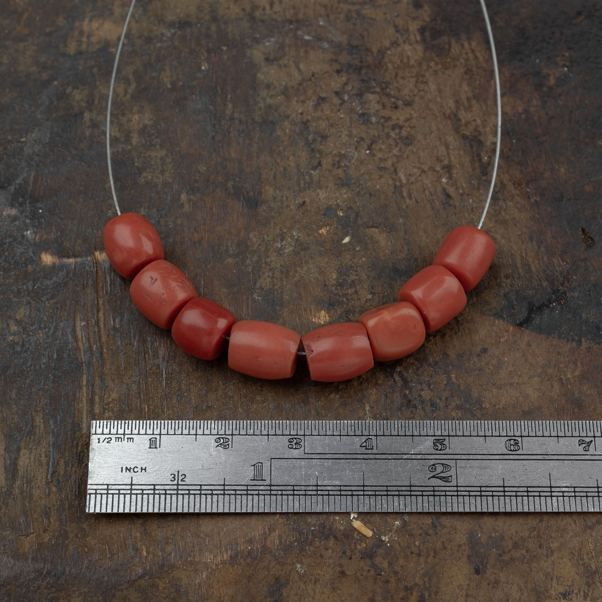 Old Mediterranean Natural Coral Beads -  Strand  7.1 g - 珊瑚