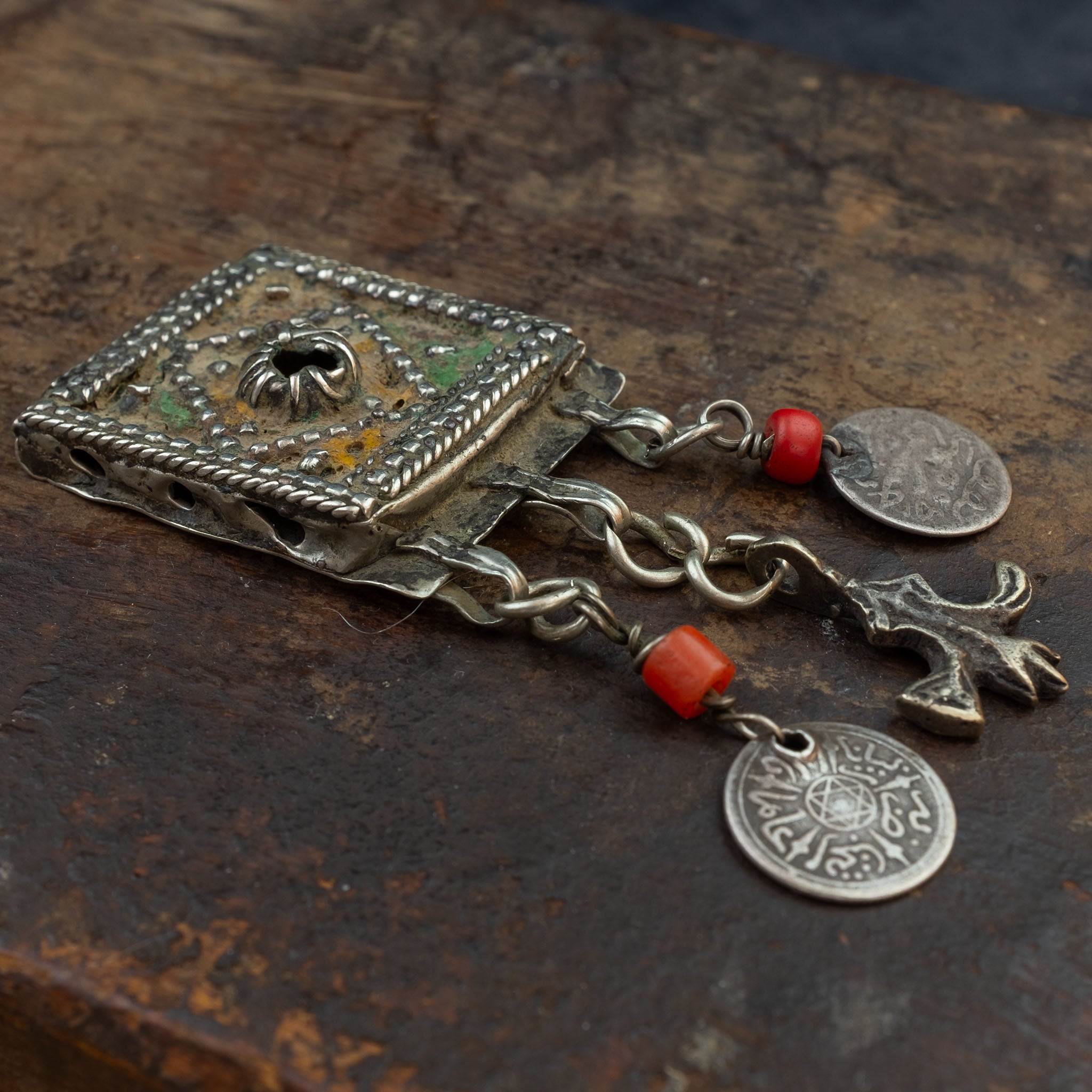 Rare Antique Figuig Hirz Pendant, Morocco