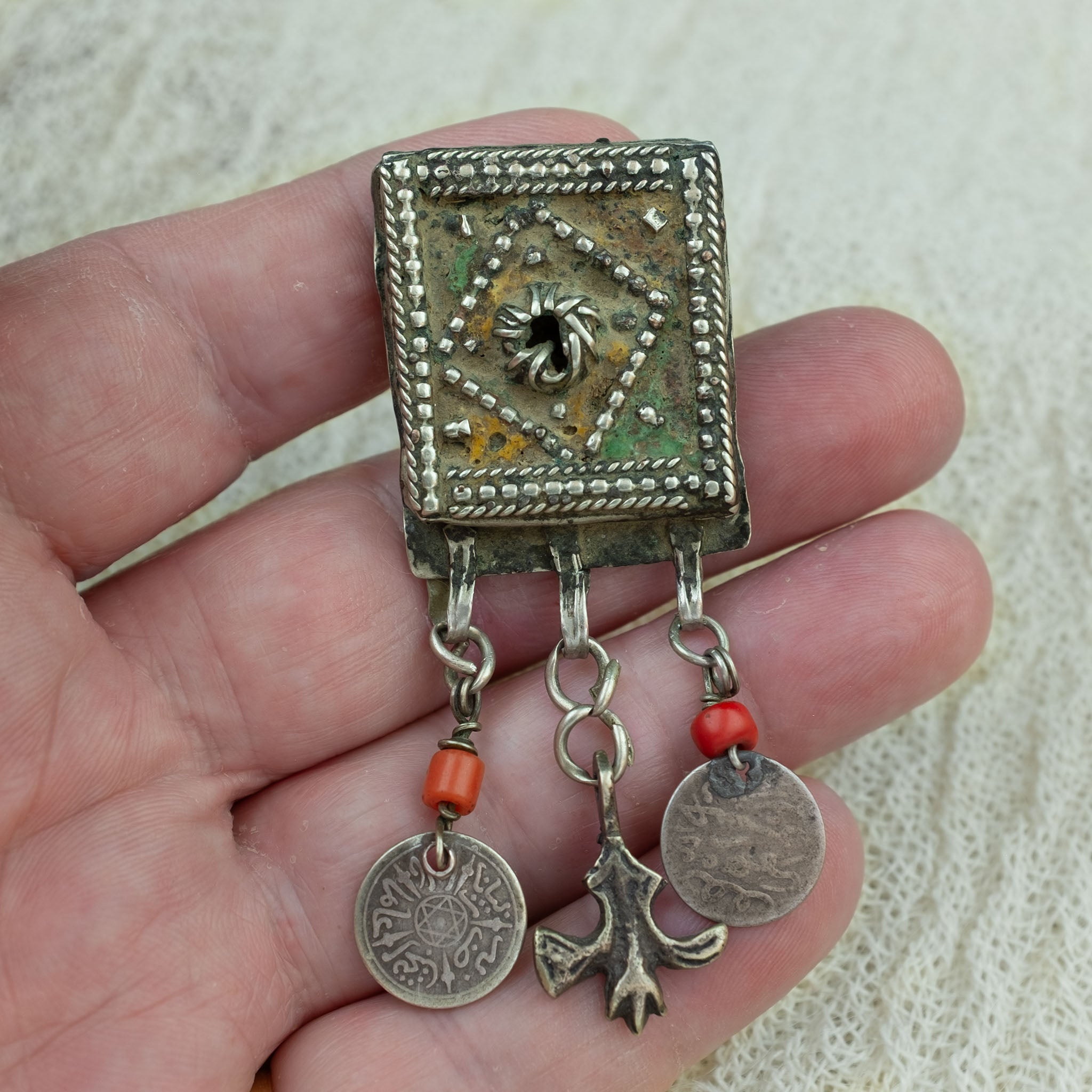 Rare Antique Figuig Hirz Pendant, Morocco