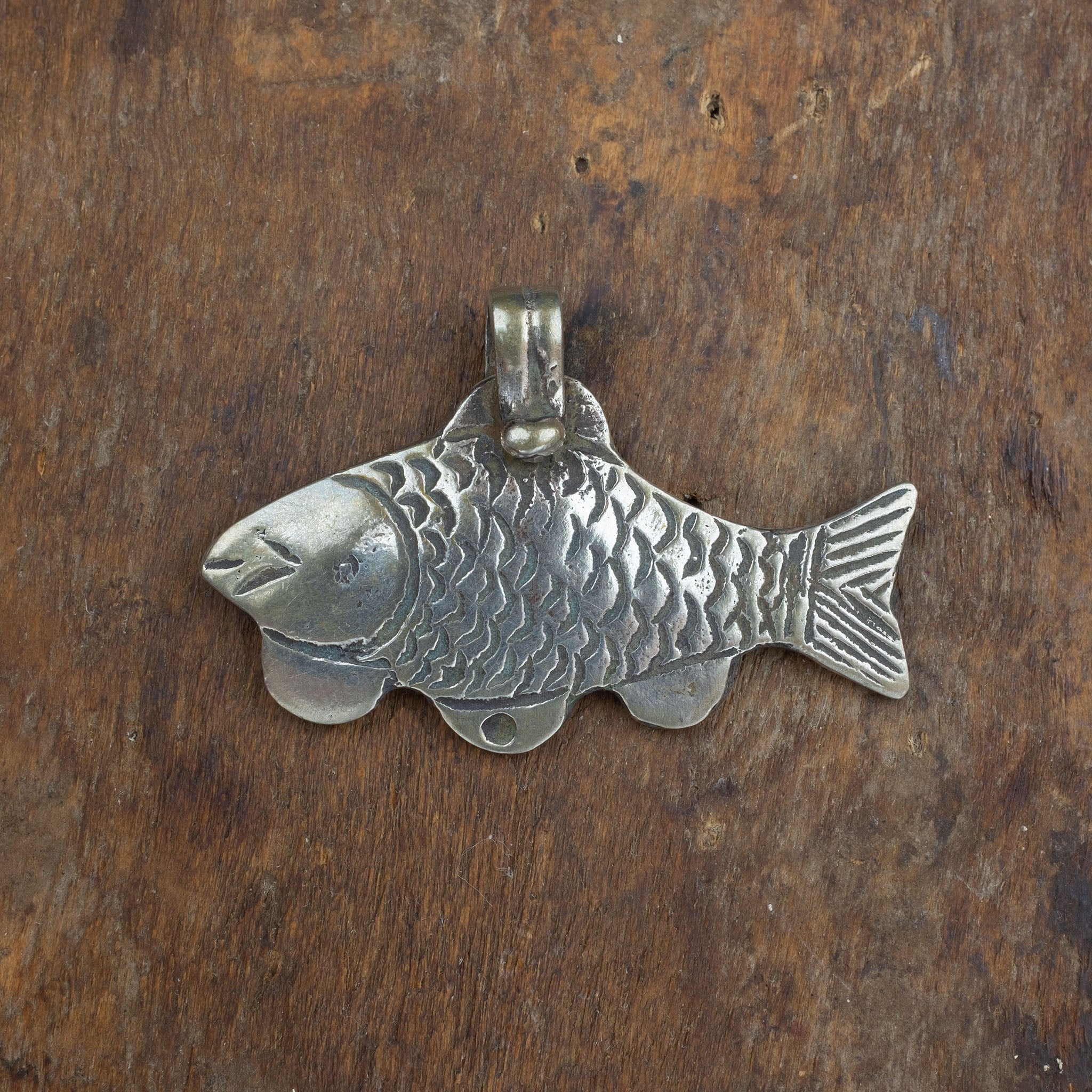 Vintage Silver Fish Pendant, Libya