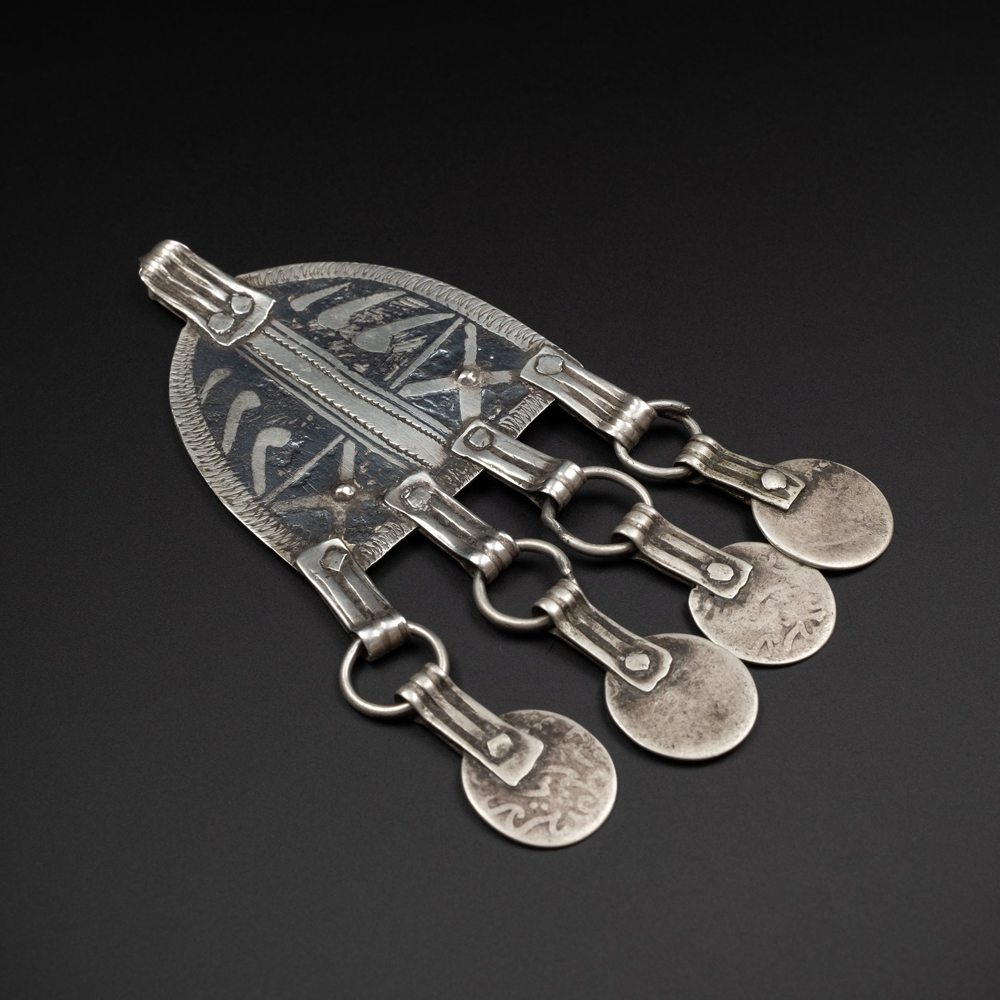 Rare Antique Silver Moroccan Pendant, Ida ou Nadif