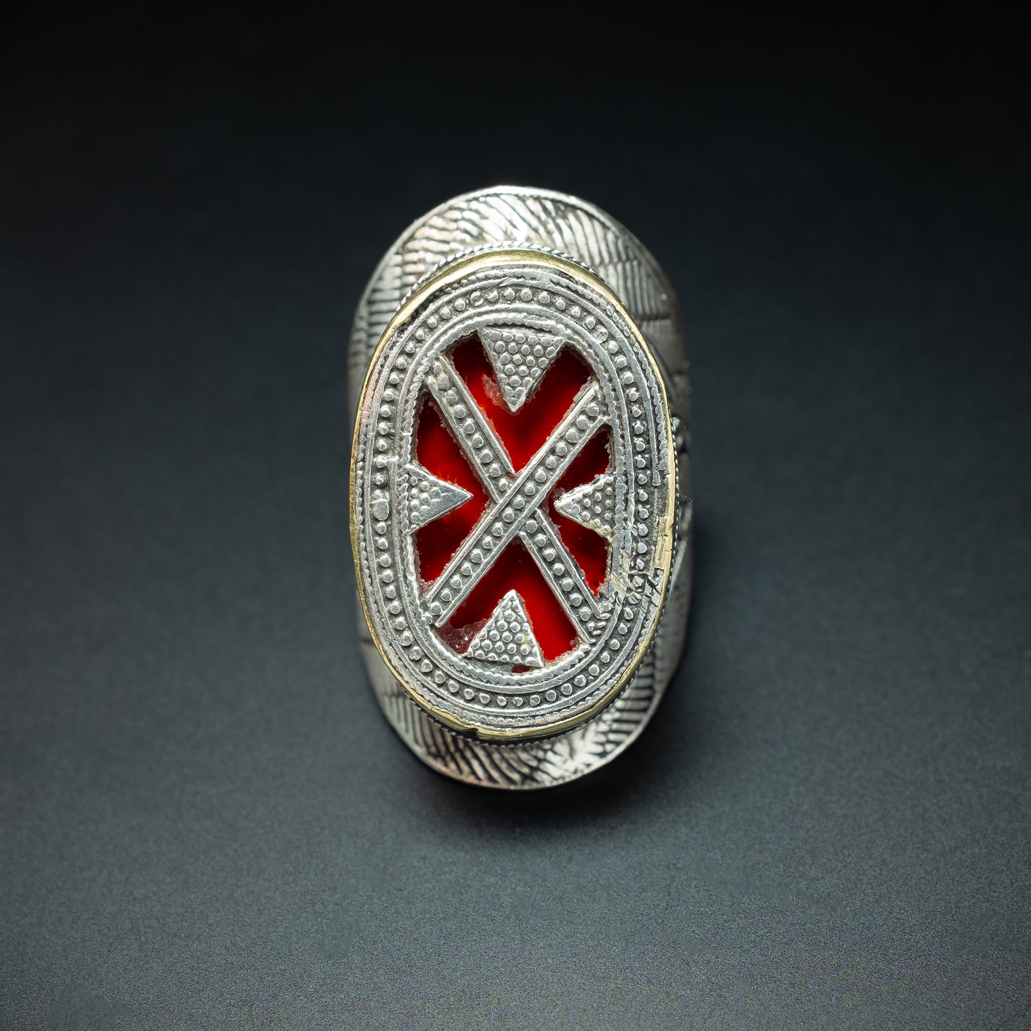 Large Antique Silver Kazakh Ring, Central Asia