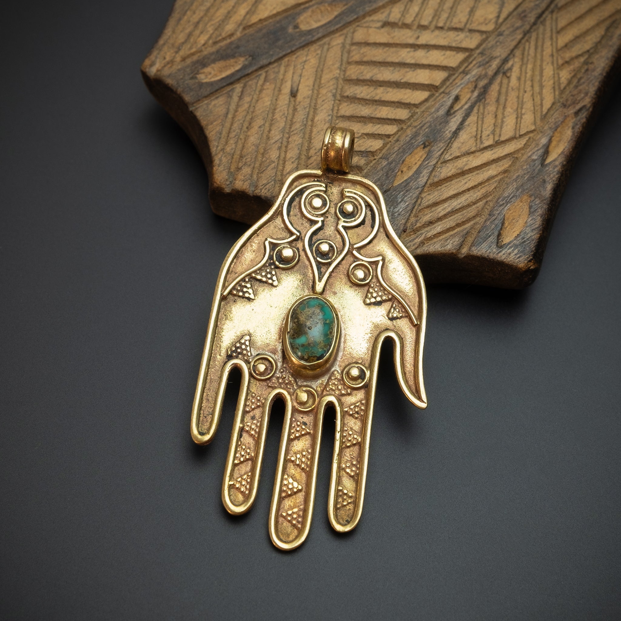 Vintage Brass Khamsa, Kazakhstan