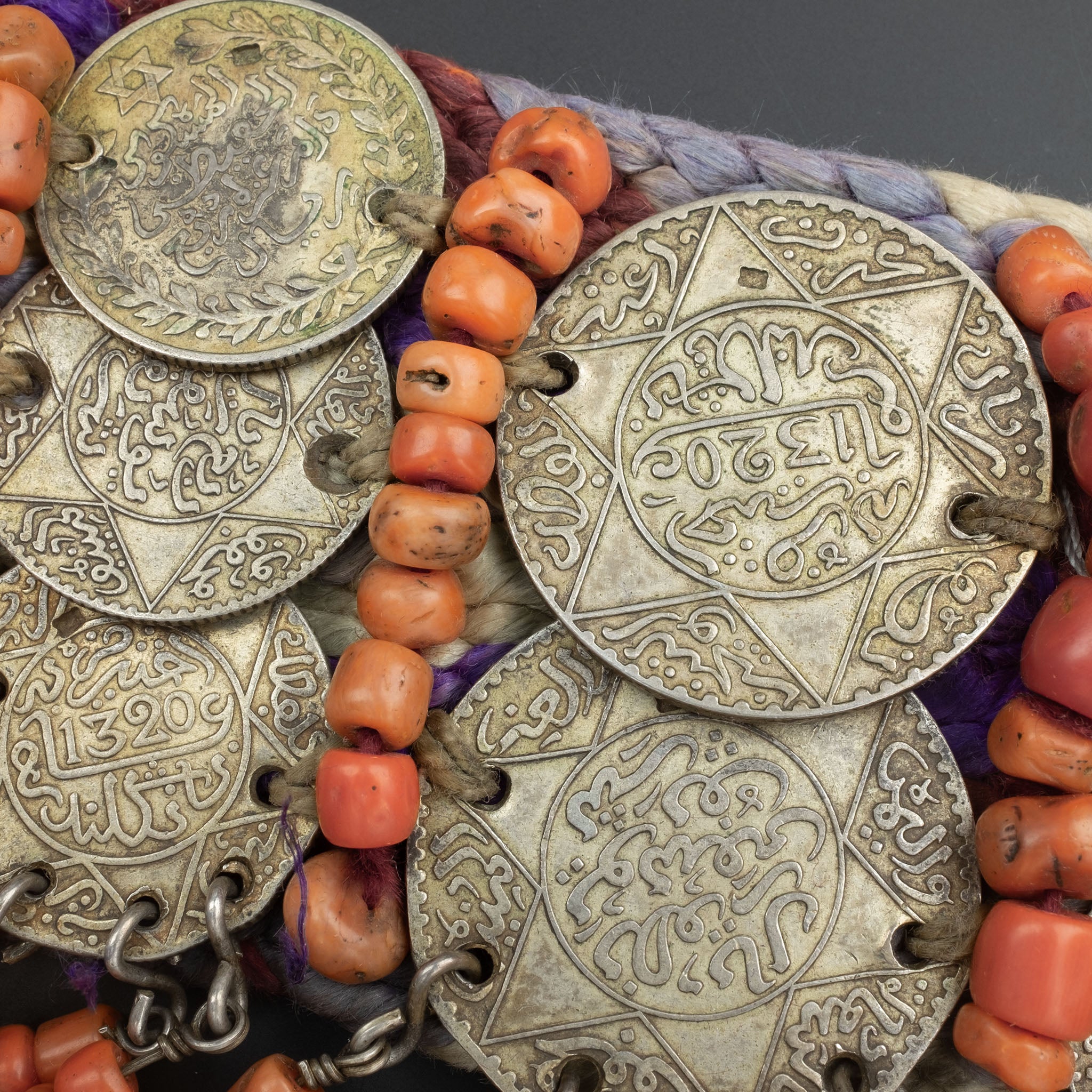 Antique Gilded Silver Coin 'Taounza' Headdress, Morocco – RARE