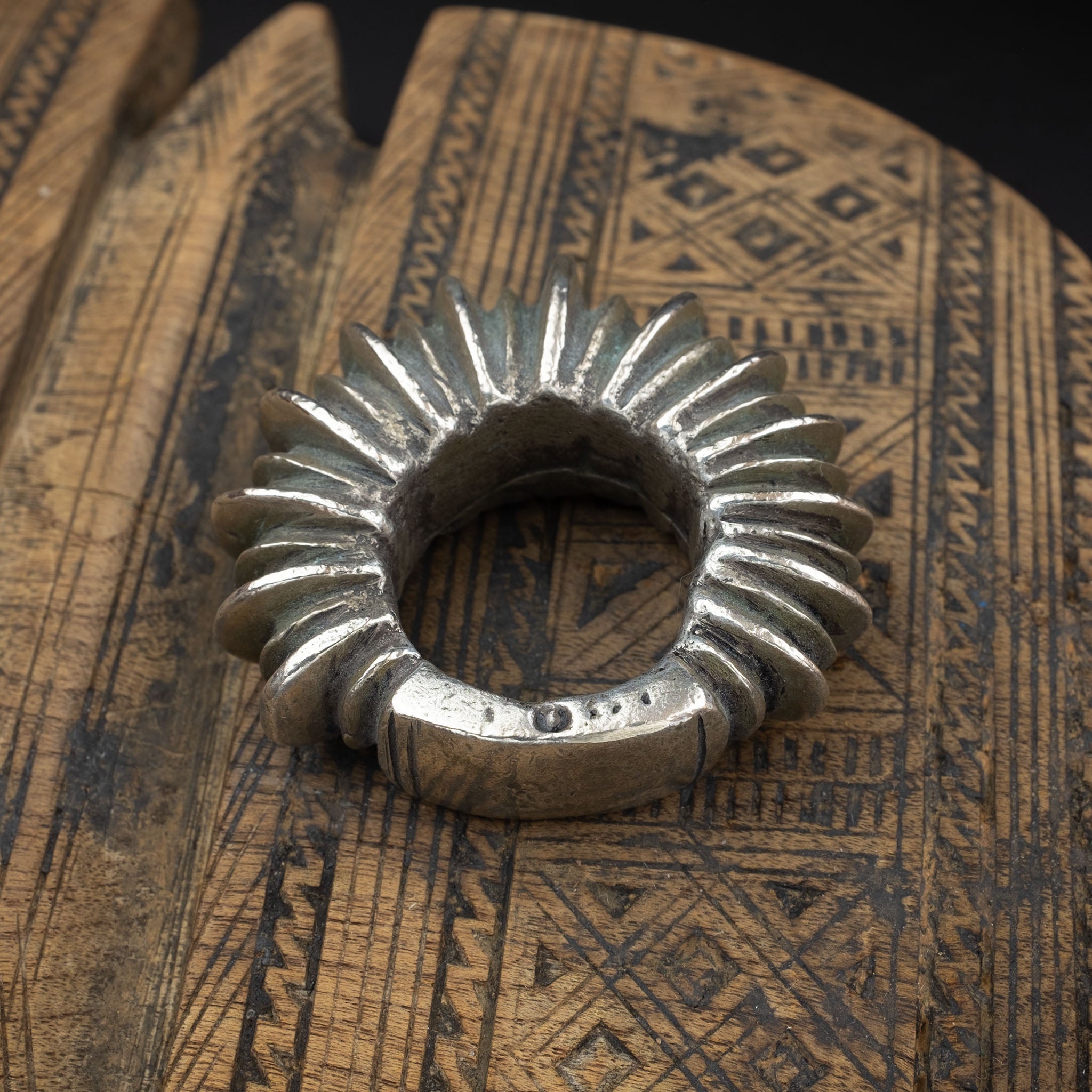 Vintage Silver Ceremonial Fulani Ring, Mali - Large