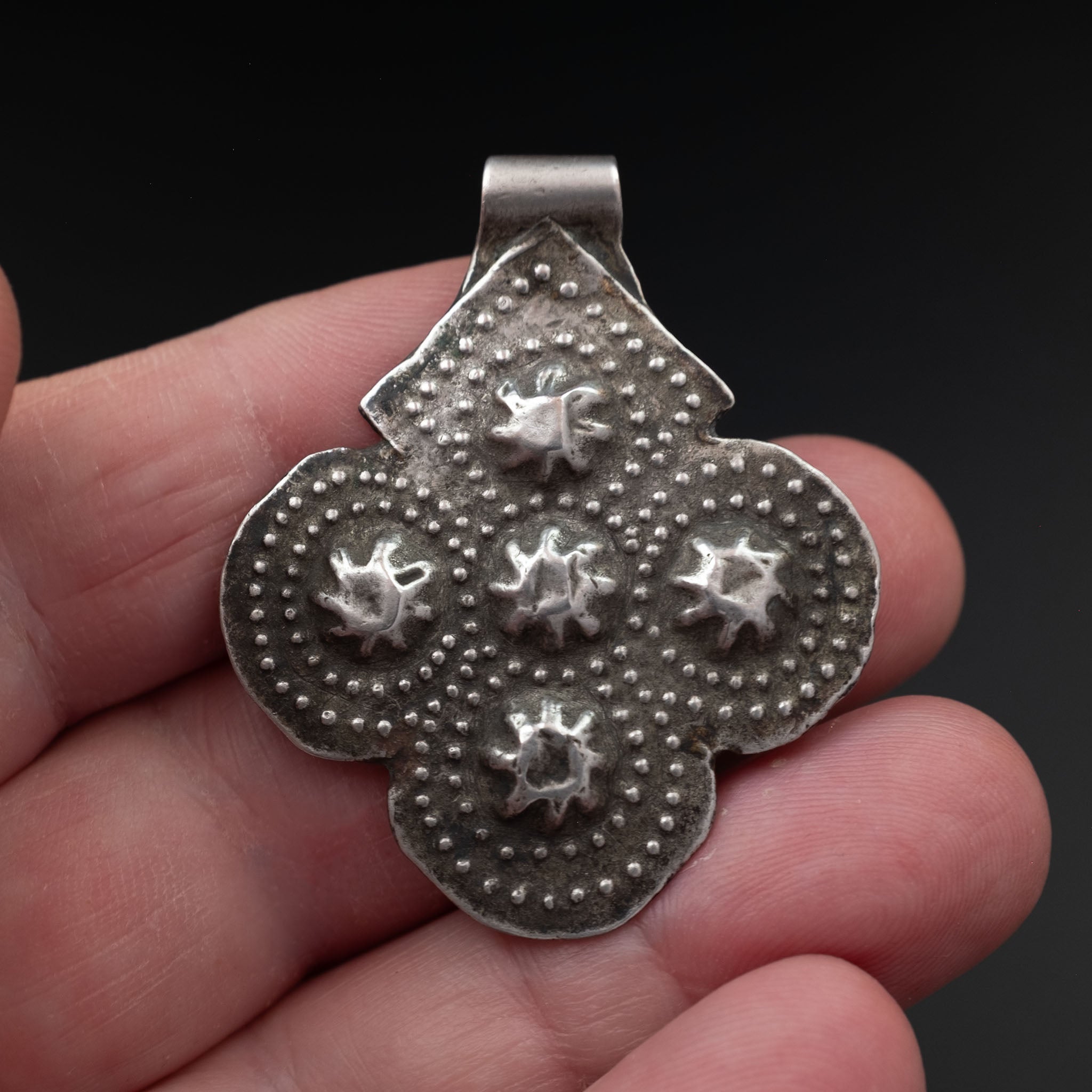 Old Silver Berber Foulet Khamsa (Hamsa), Morocco