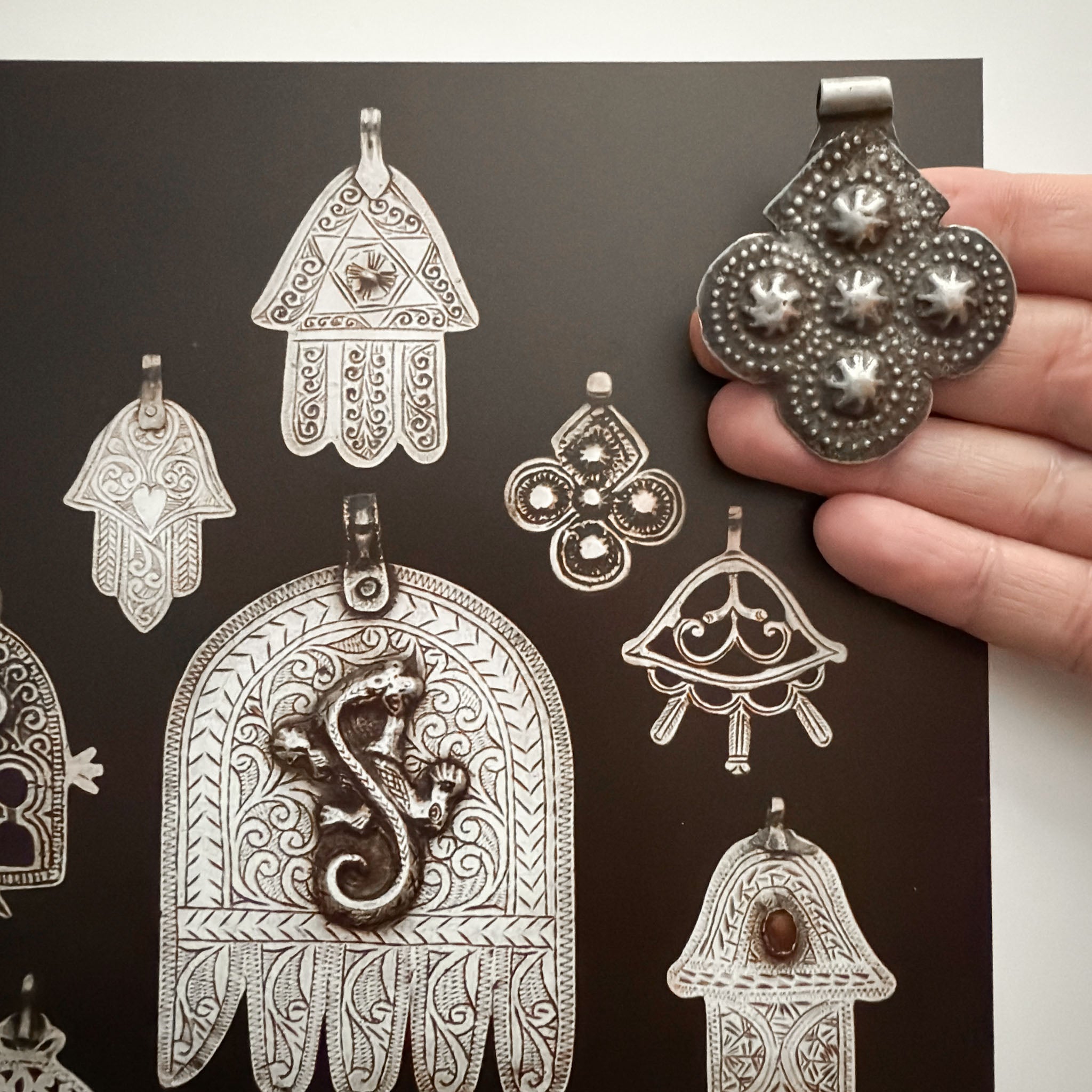 Old Silver Berber Foulet Khamsa (Hamsa), Morocco