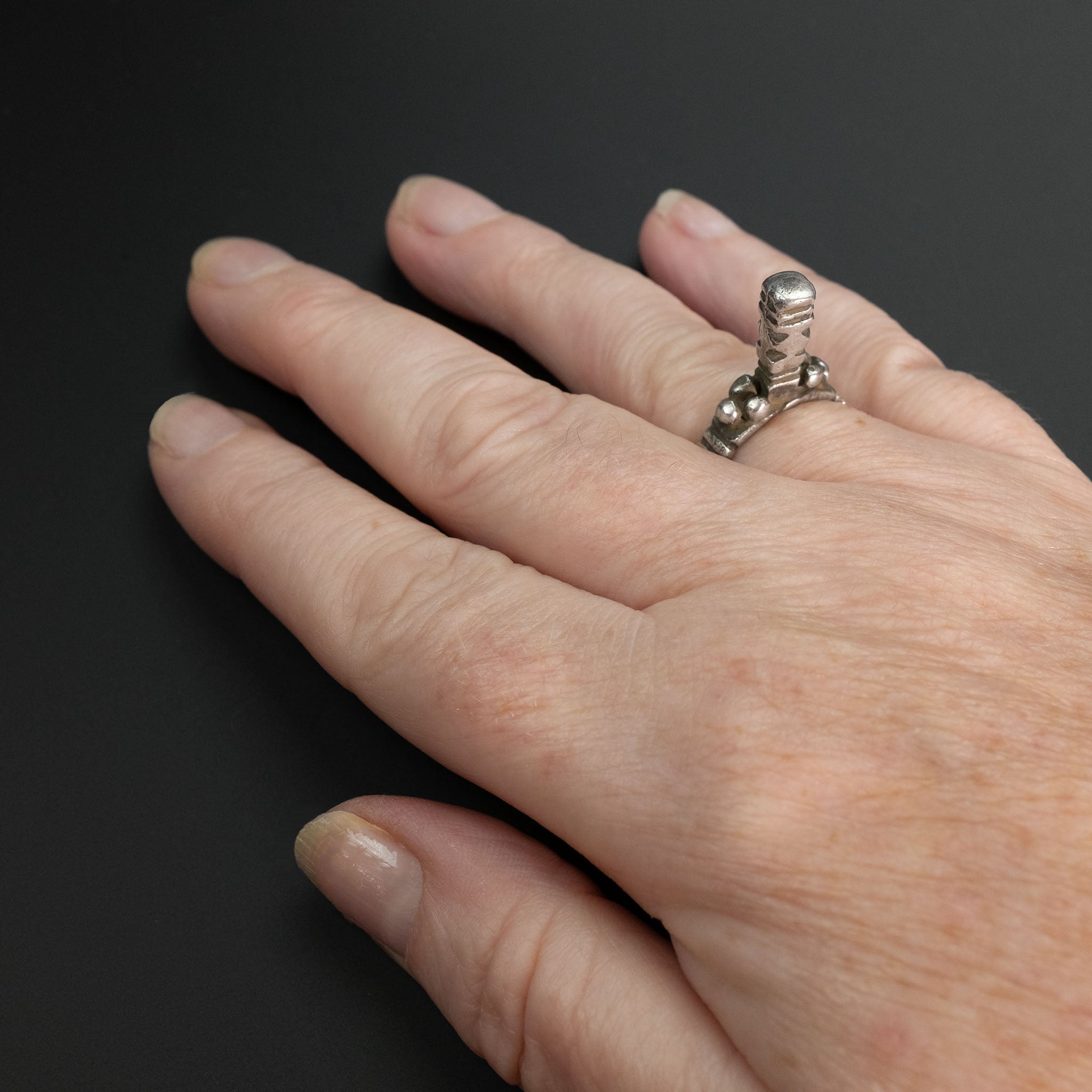 Vintage Silver Mosque Ring, Morocco