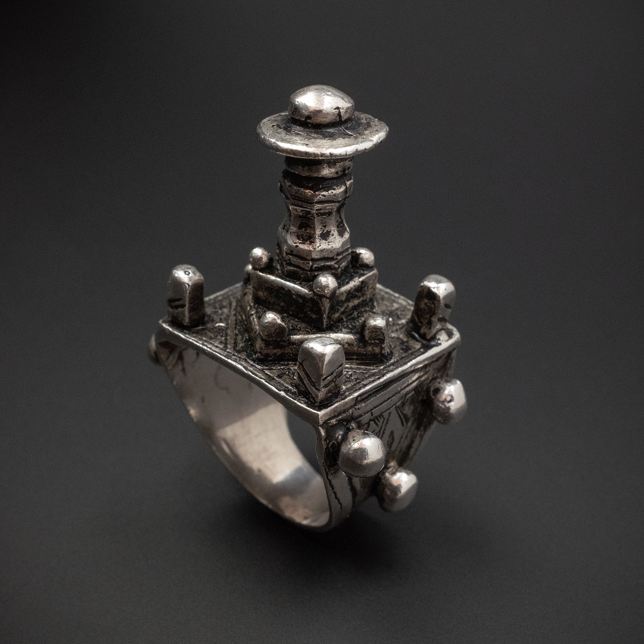 Vintage Silver Tuareg Ring, Mosque Ring, Mali