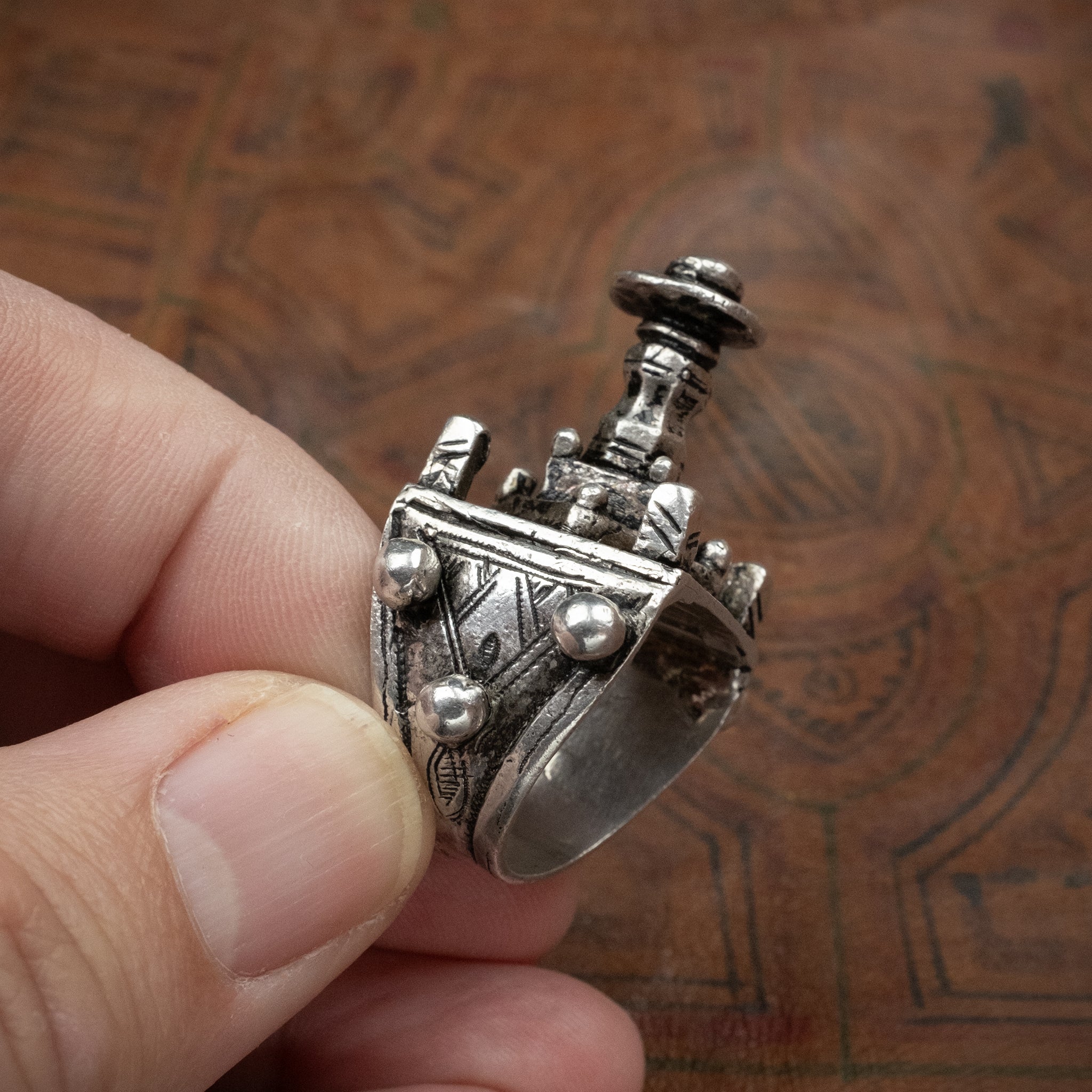 Vintage Silver Tuareg Ring, Mosque Ring, Mali