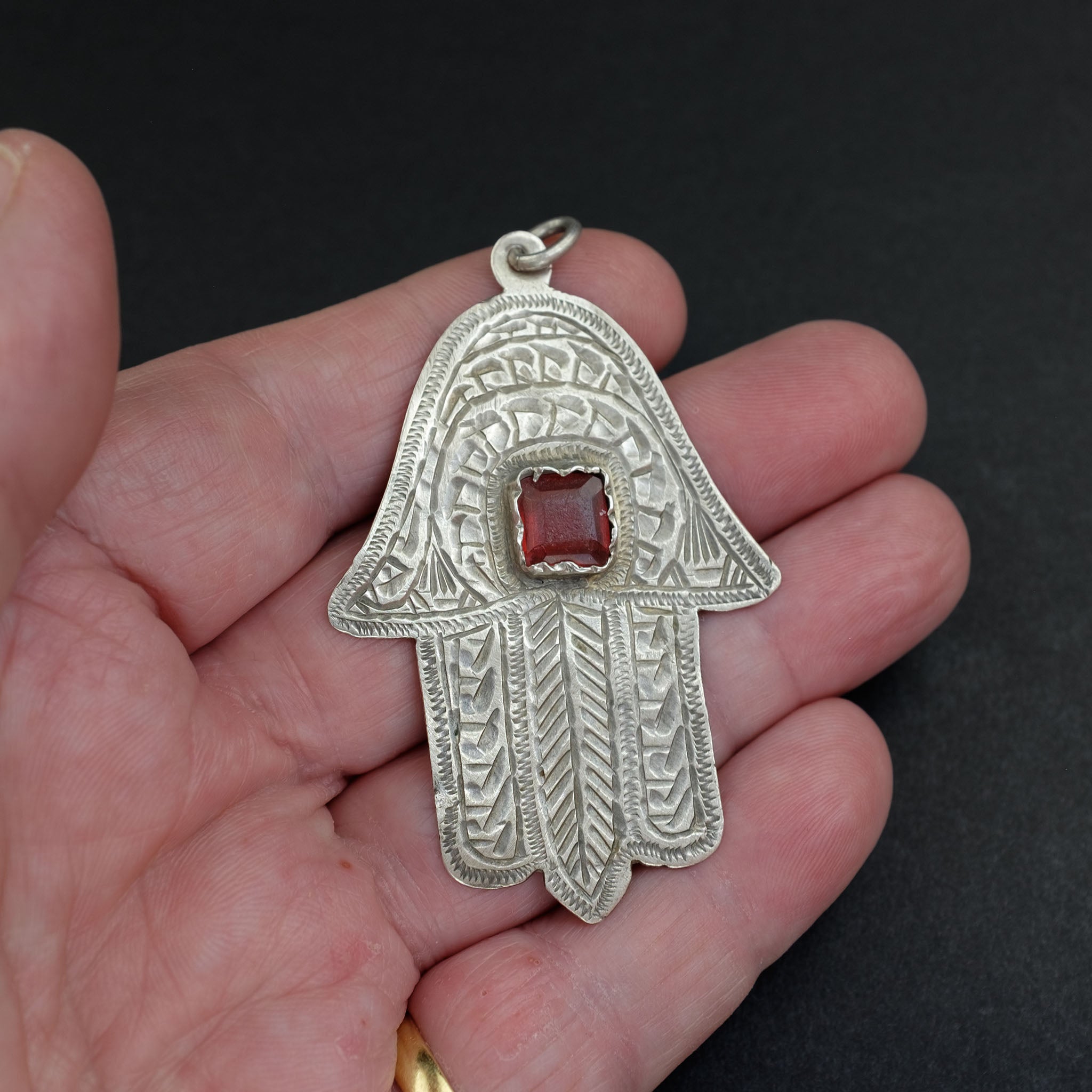 Old Moroccan Silver Khamsa (Hamsa) Pendant – Hallmarked