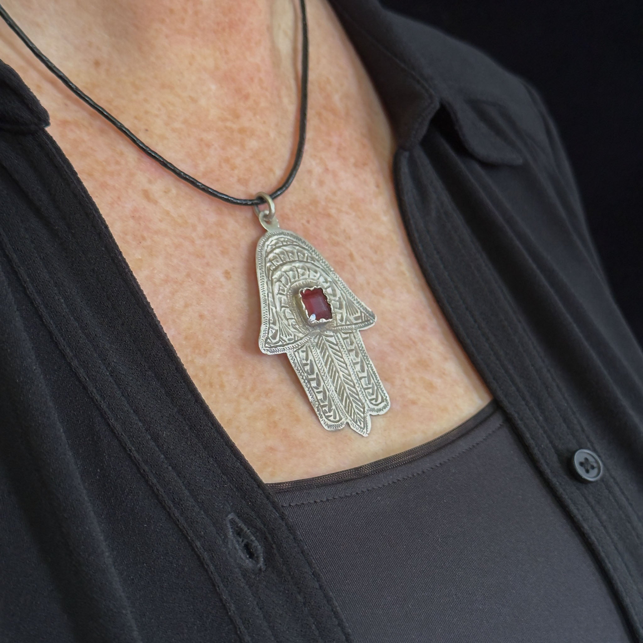 Old Moroccan Silver Khamsa (Hamsa) Pendant – Hallmarked