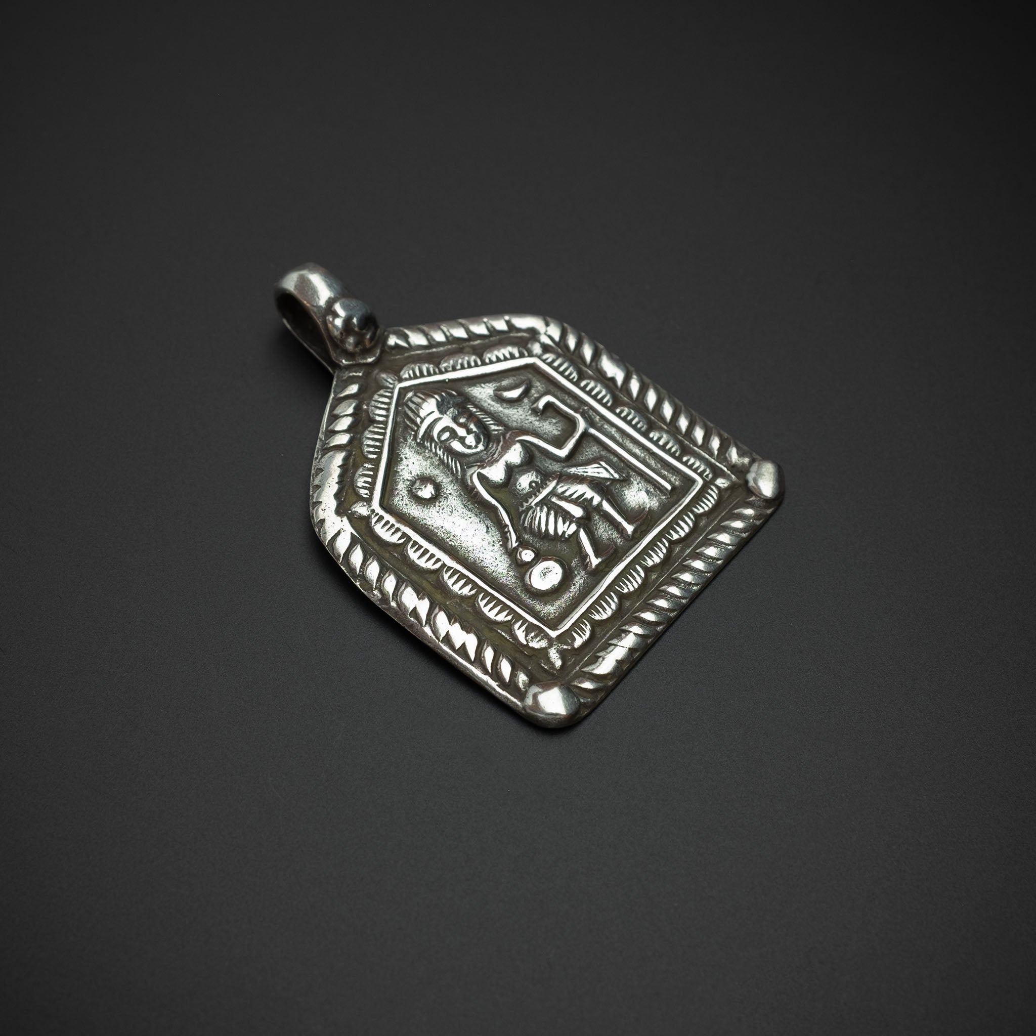 Old Hindu Silver Plaque 'Patri' Amulet, Rajasthan, India