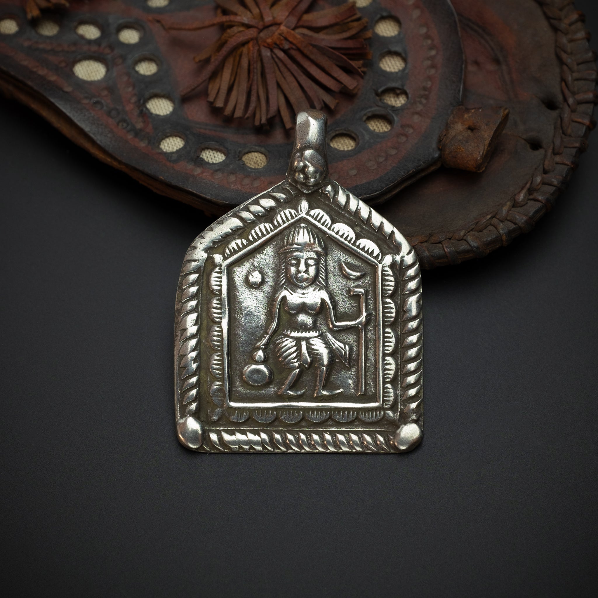 Old Hindu Silver Plaque 'Patri' Amulet, Rajasthan, India