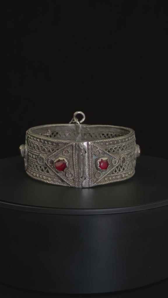Antique Ait Ouaouzguite Silver Berber Bracelet, Jebel Siroua, Morocco
