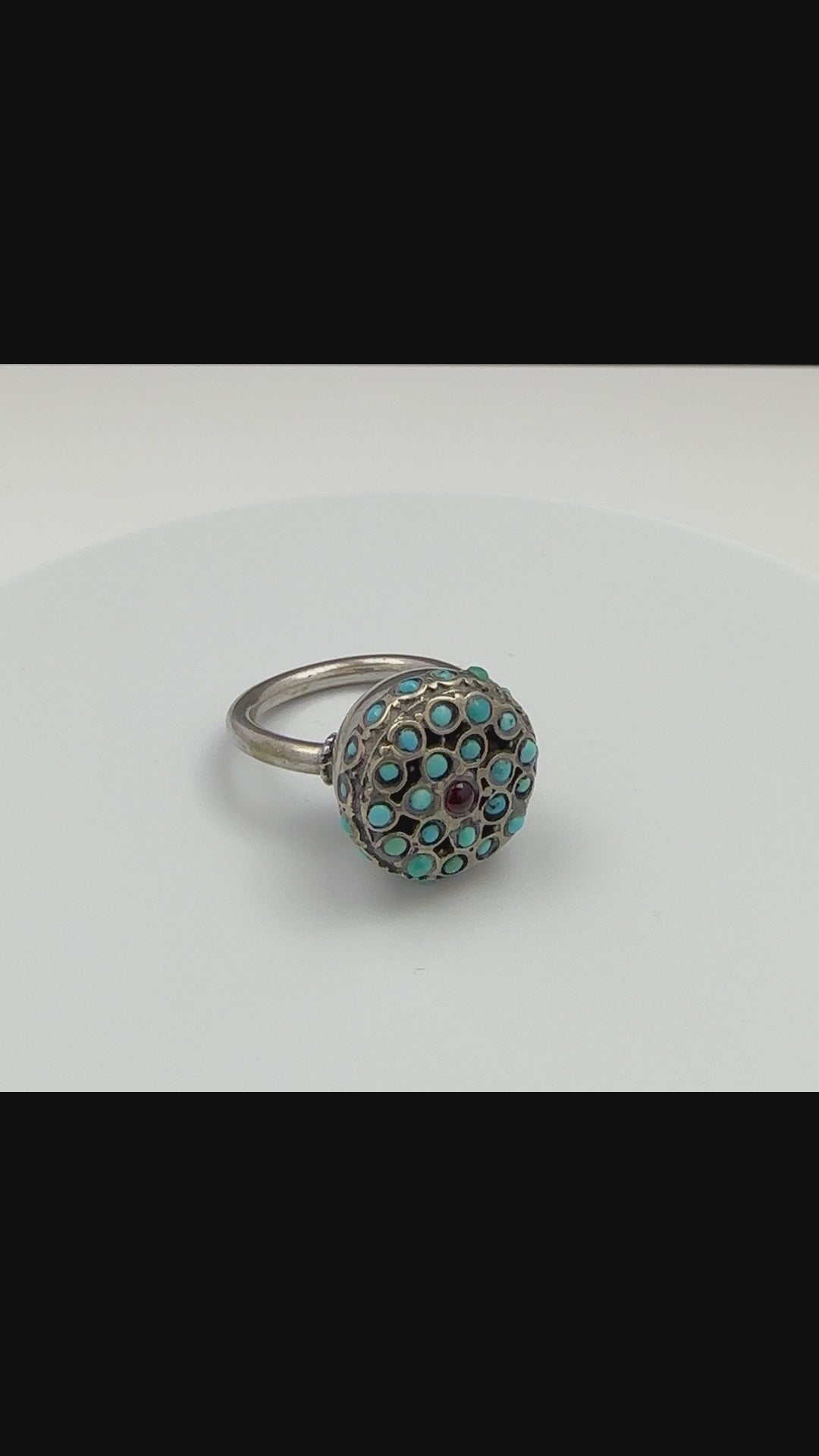 Vintage Silver and turquoise Ring, Bukhara, Uzbekistan