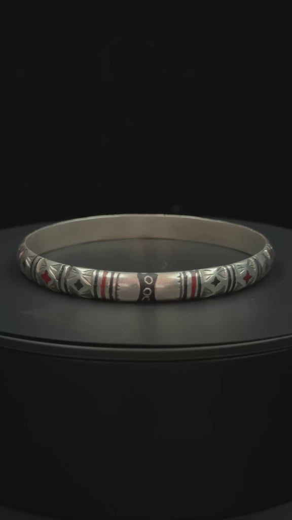 Saharawi Silver Bangle Bracelet, Guelmim, Morocco