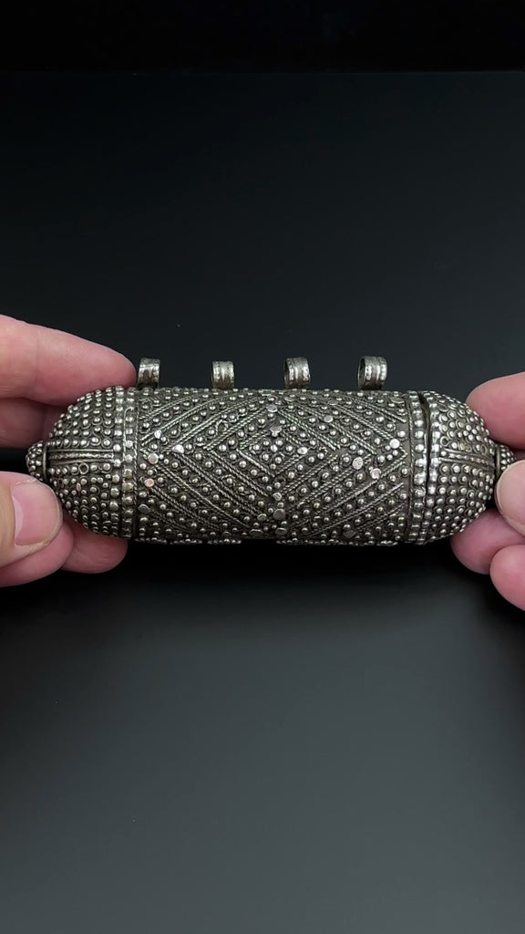 Large Antique Yemen Silver 'Hirz' Amulet – RARE
